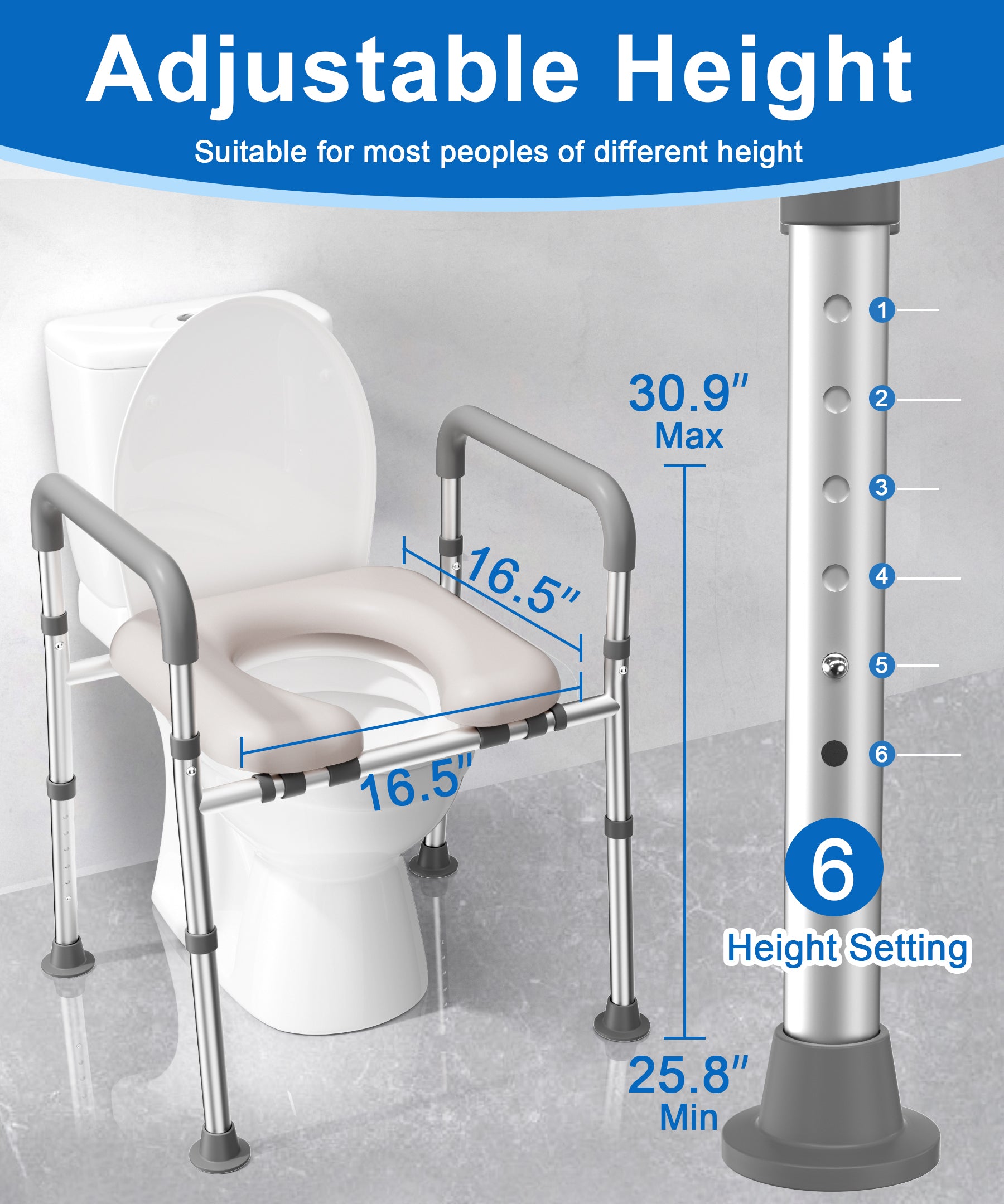 TRB10 Raised Toilet Seat with Handles