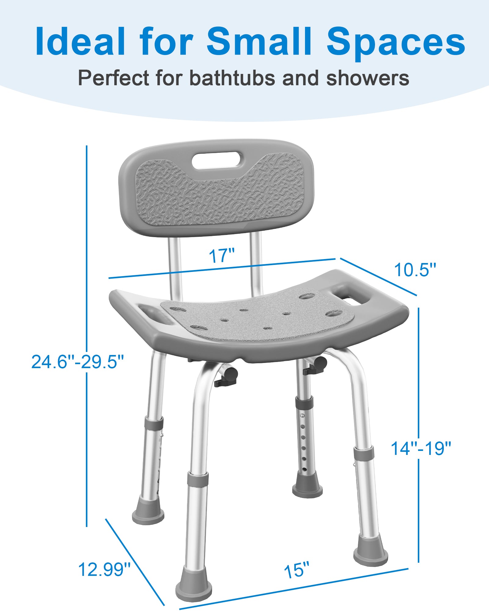 SHC10 Shower Chair for Inside Shower with Removable Back