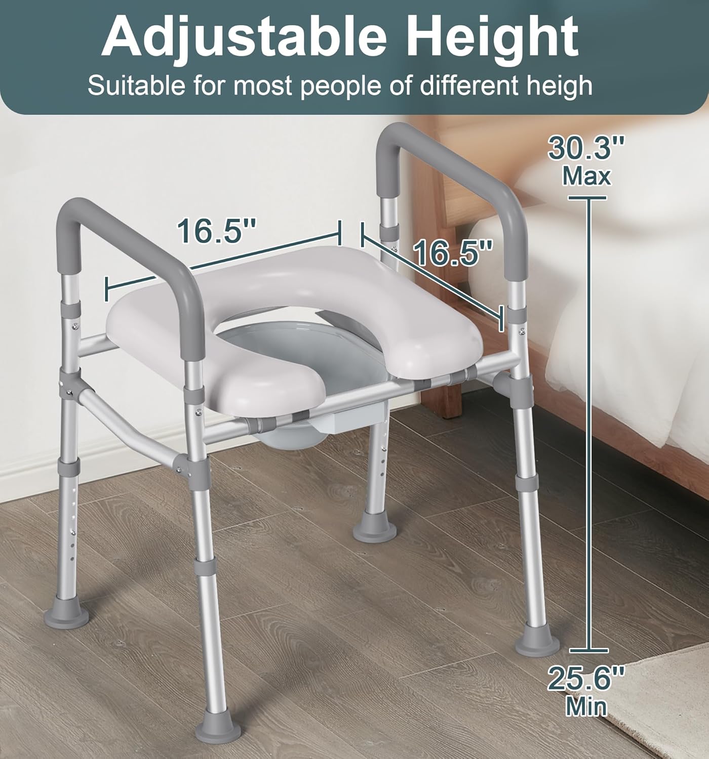 C2 Raised Toilet Seat with Bedpan