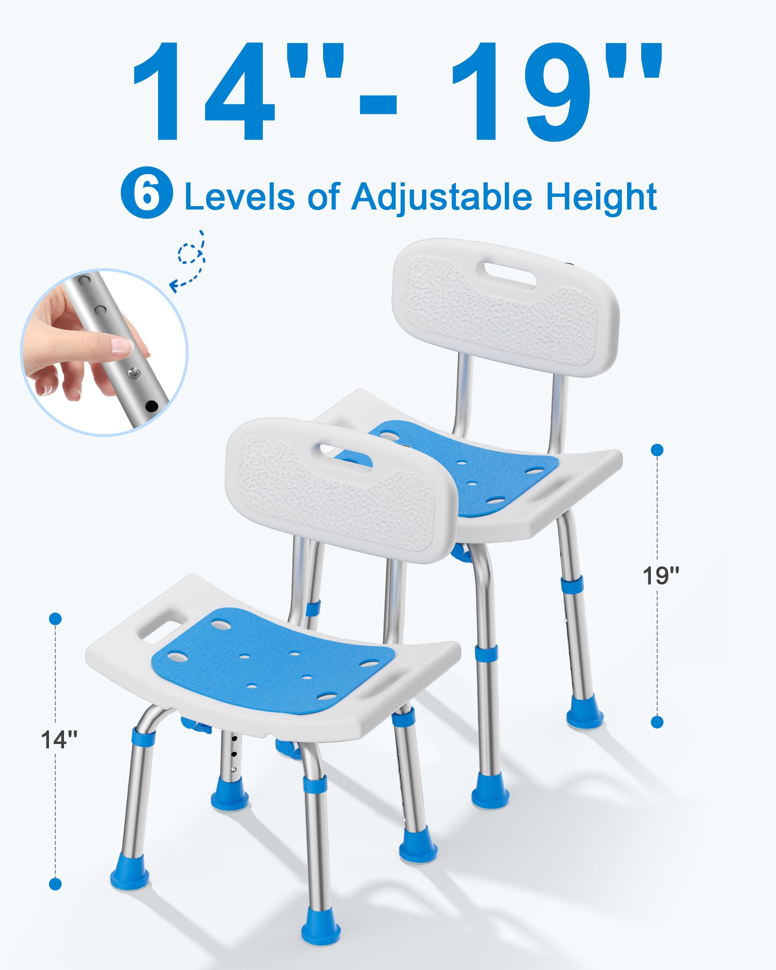 SHC10 Shower Chair for Inside Shower with Removable Back