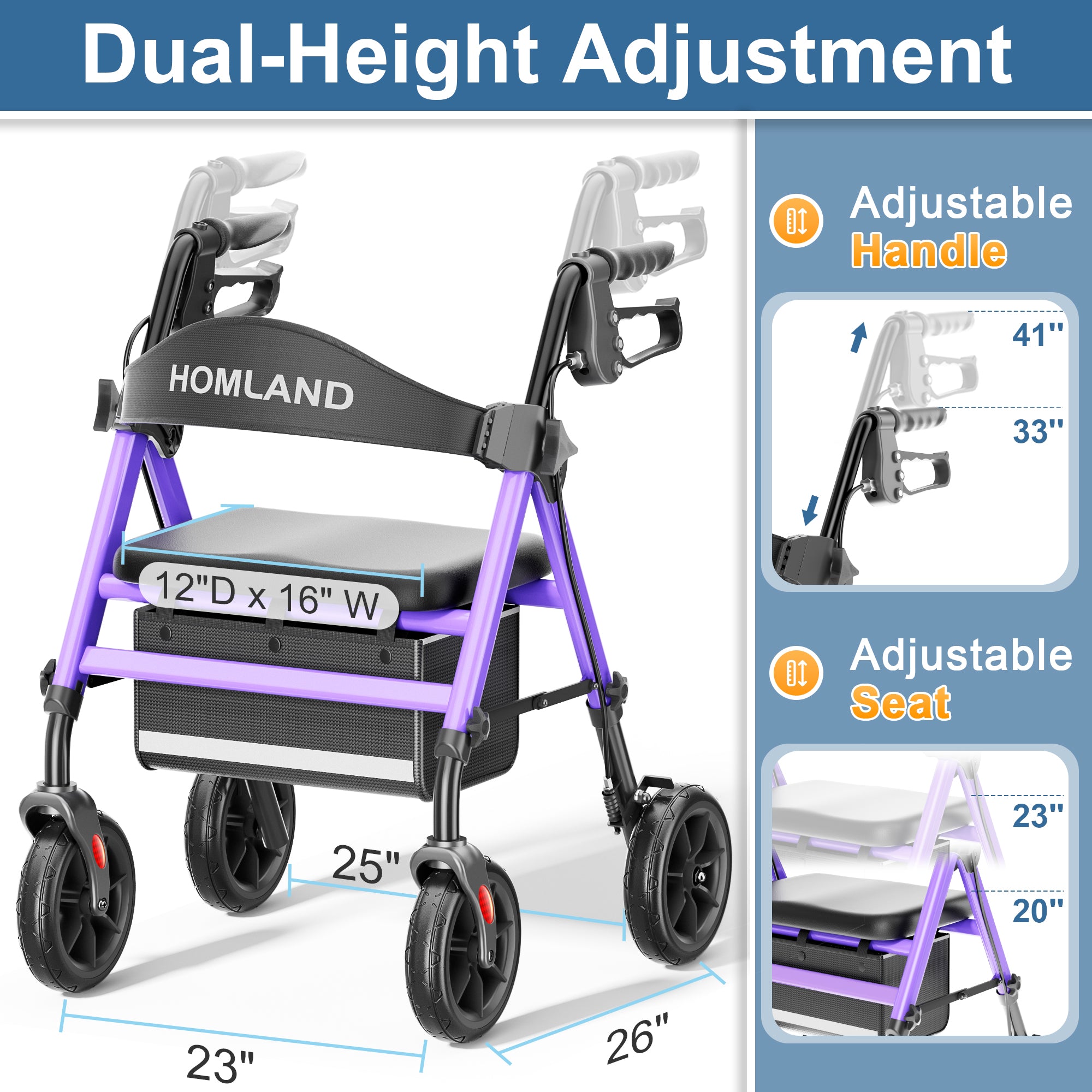 R11 Lightweight Rollator Walker with Seat