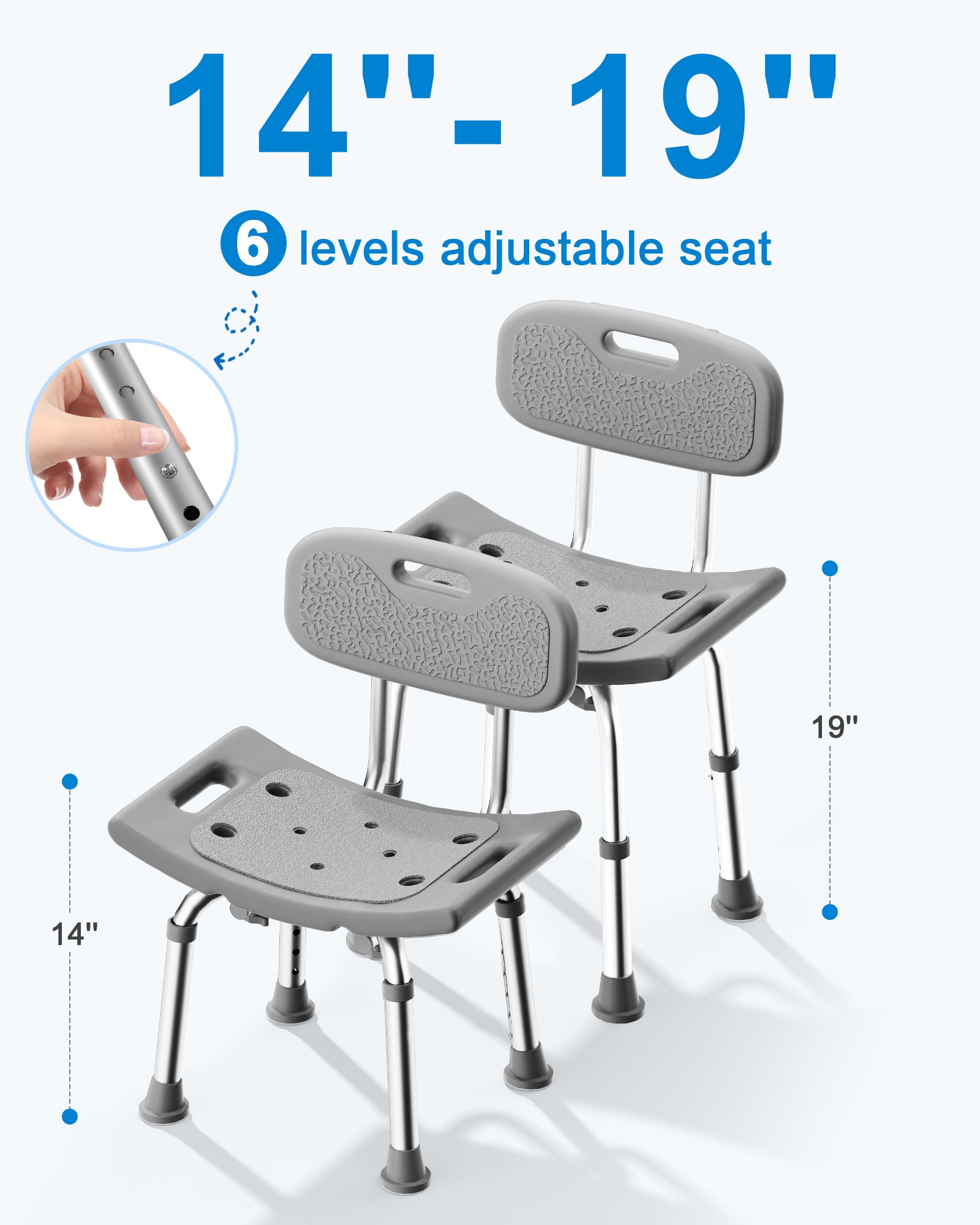 SHC10 Shower Chair for Inside Shower with Removable Back