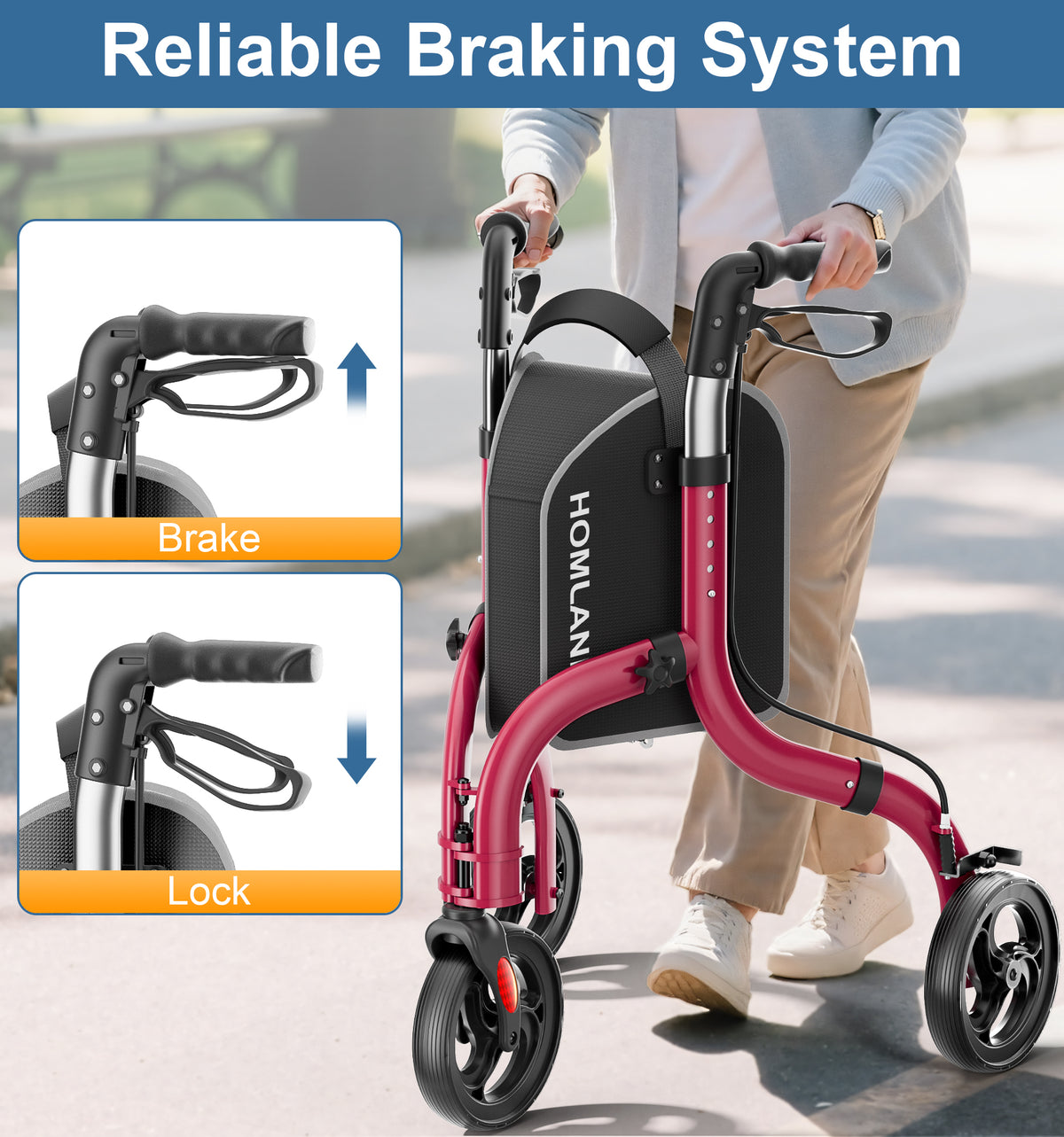 R4 Lightweight 3-Wheel Rollator