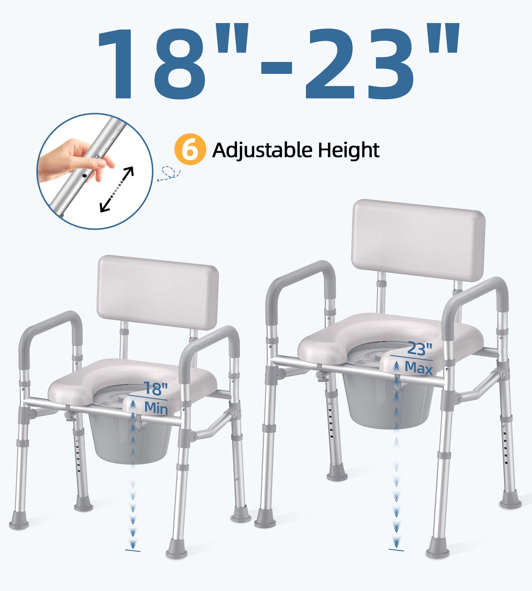 C9 Bedside Commode with Padded Seat and Backrest