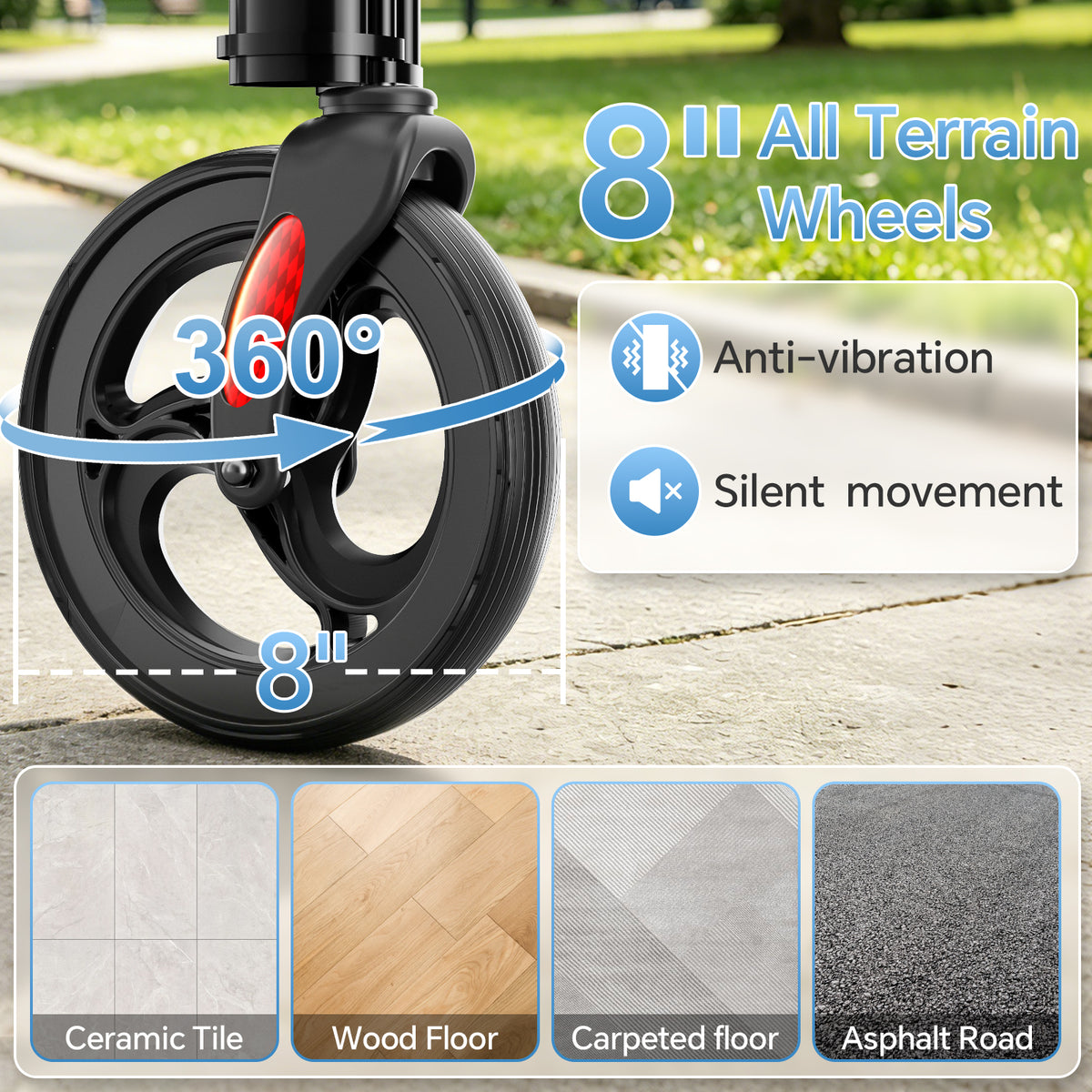 RW310 Ultra Lightweight 3-Wheel Rollator #Color_Black