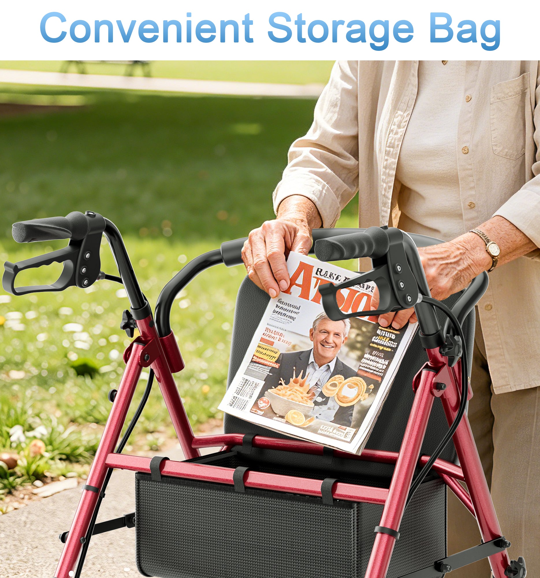 R16 Lightweight & Foldable Rollator Walkers for Seniors