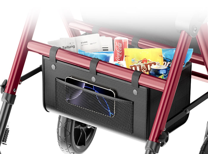 R11 under-seat storage bag holding personal items and small essentials