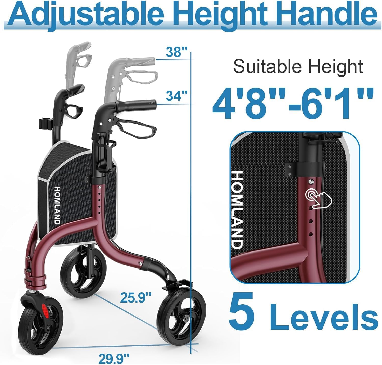 RW310 Three Wheel Walkers for Seniors