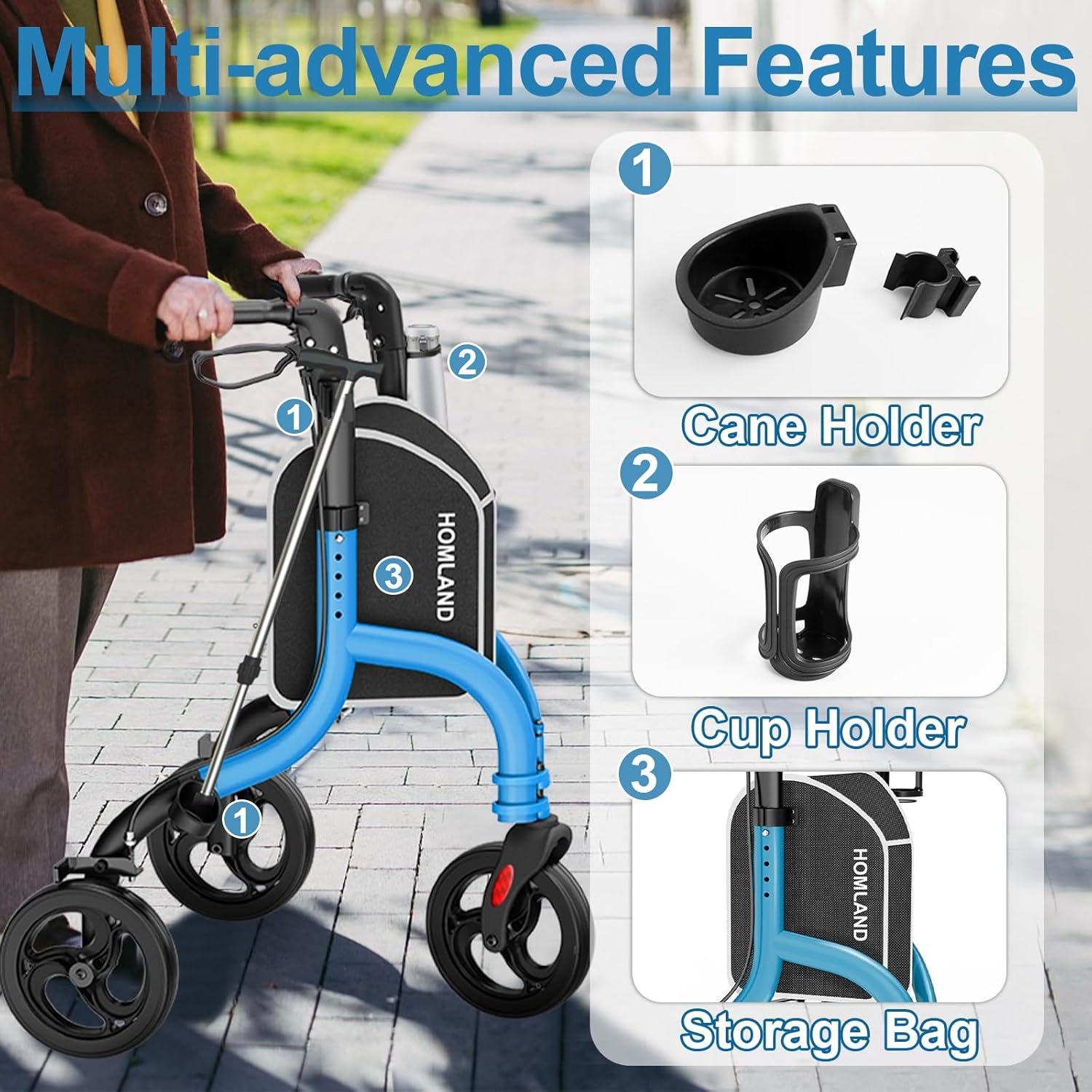 RW310 Three Wheel Walkers for Seniors