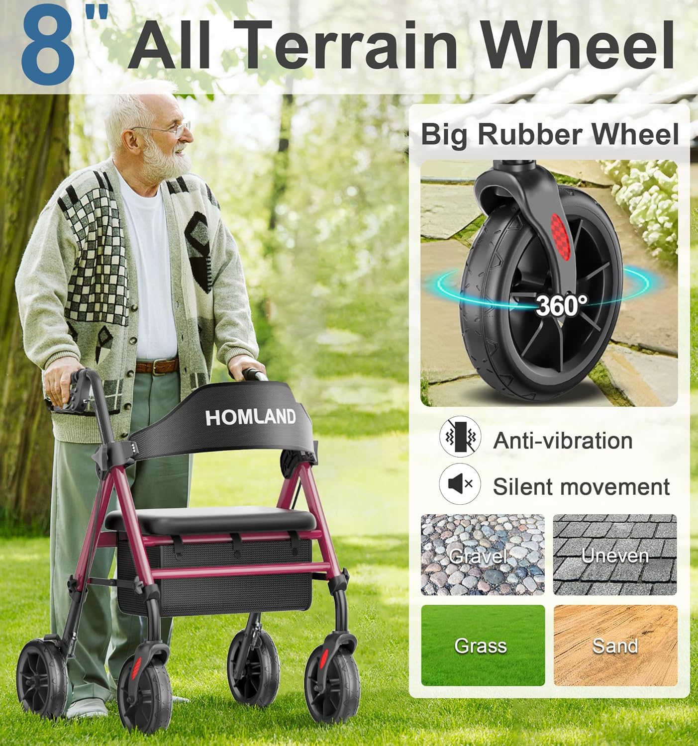 RW410 Walkers for Seniors with Seat