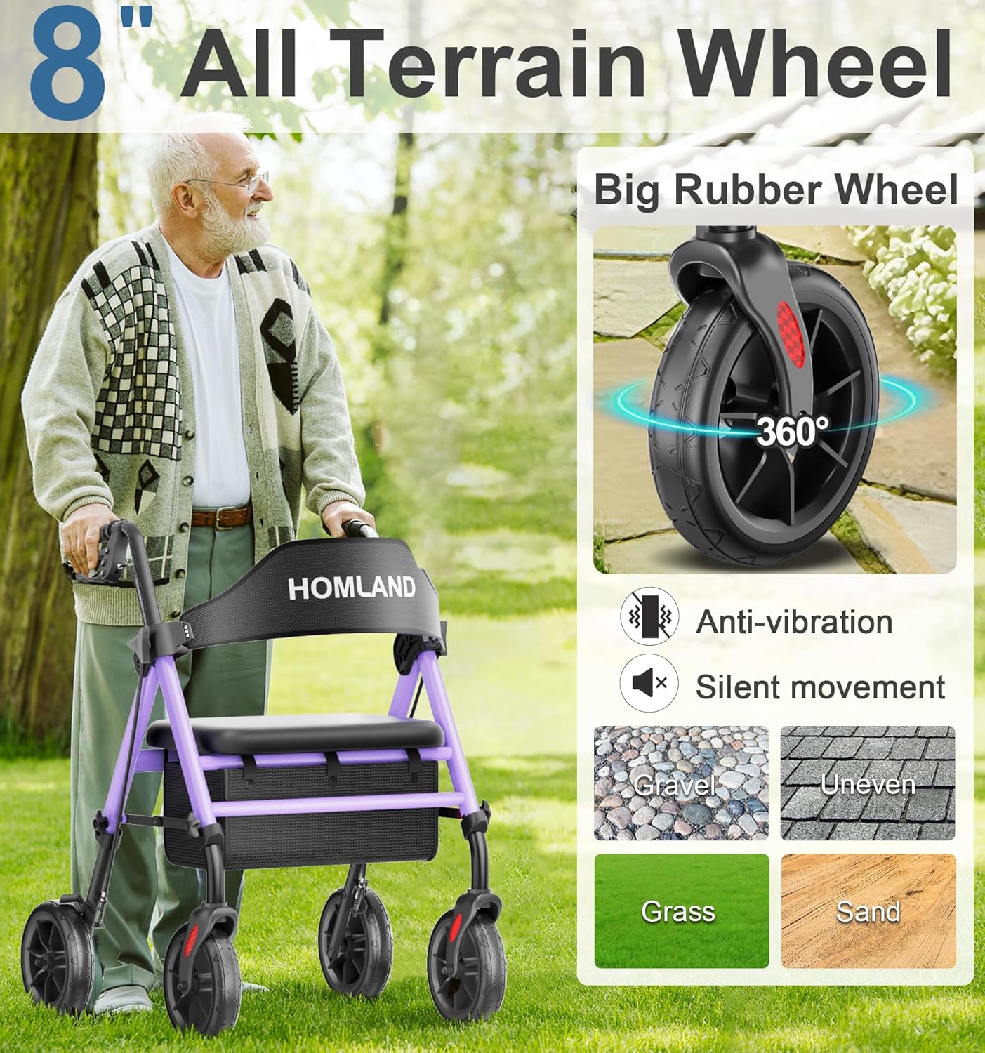 RW410 Walkers for Seniors with Seat
