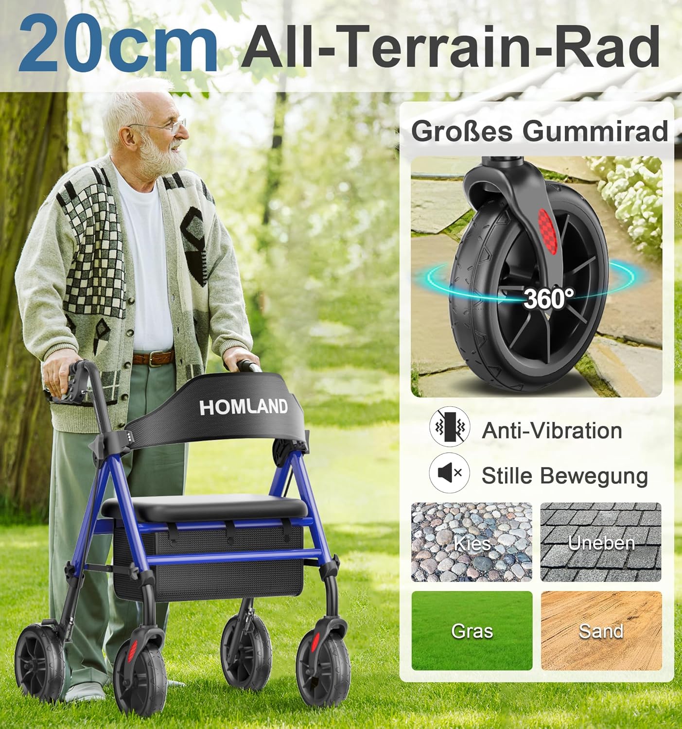 RW410 Walkers for Seniors with Seat