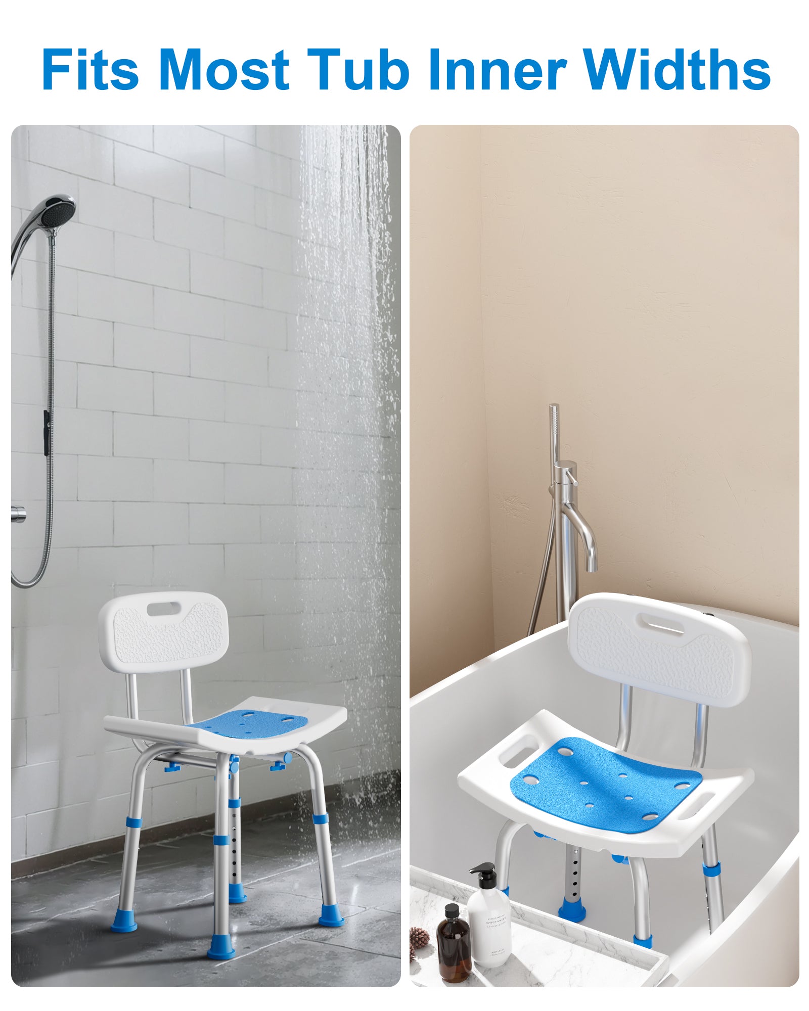SHC10 Shower Chair for Inside Shower with Removable Back