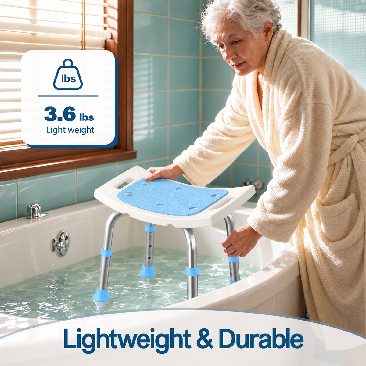 BS1 Lightweight Shower Stool #Color_Blue