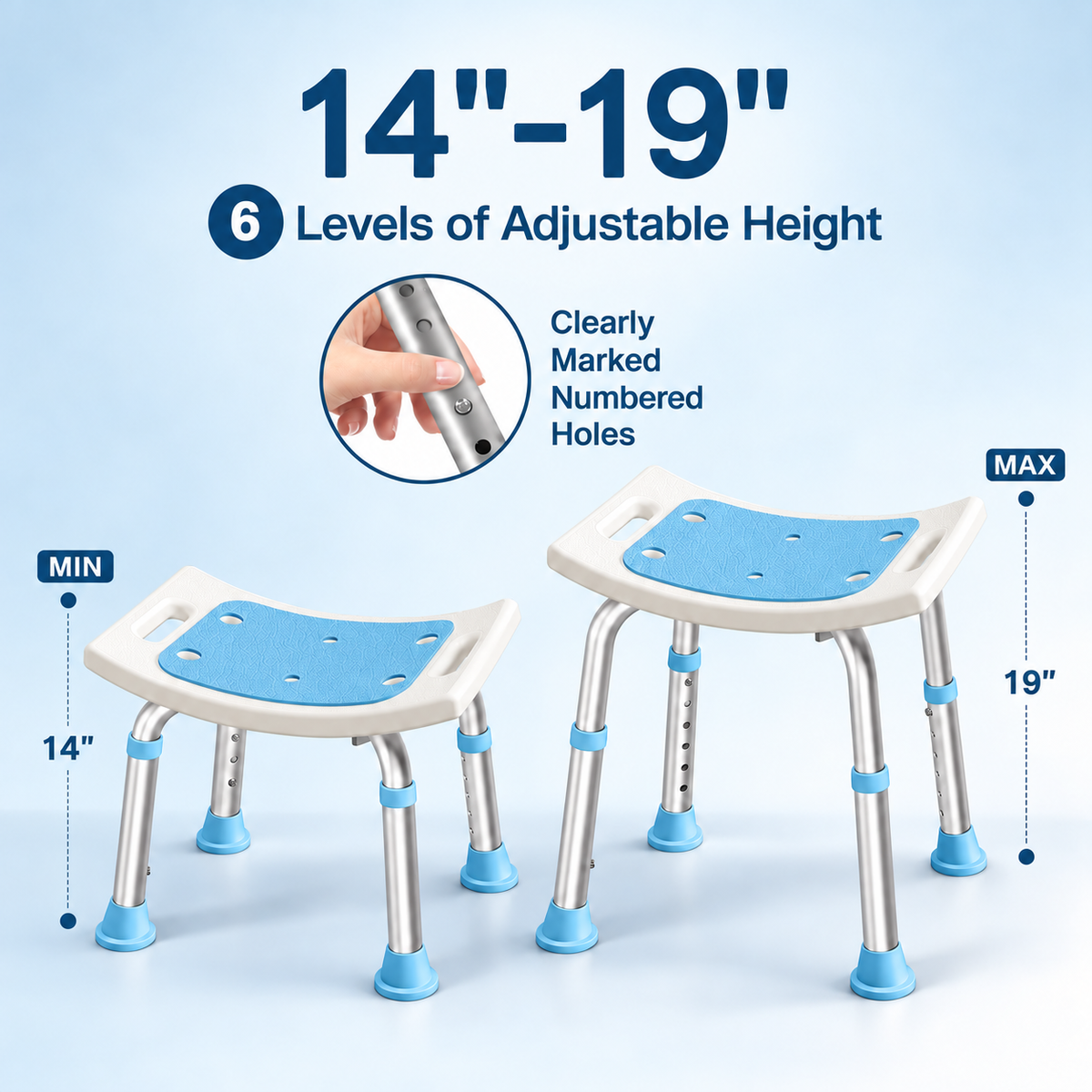 BS1 Lightweight Shower Stool #Color_Blue