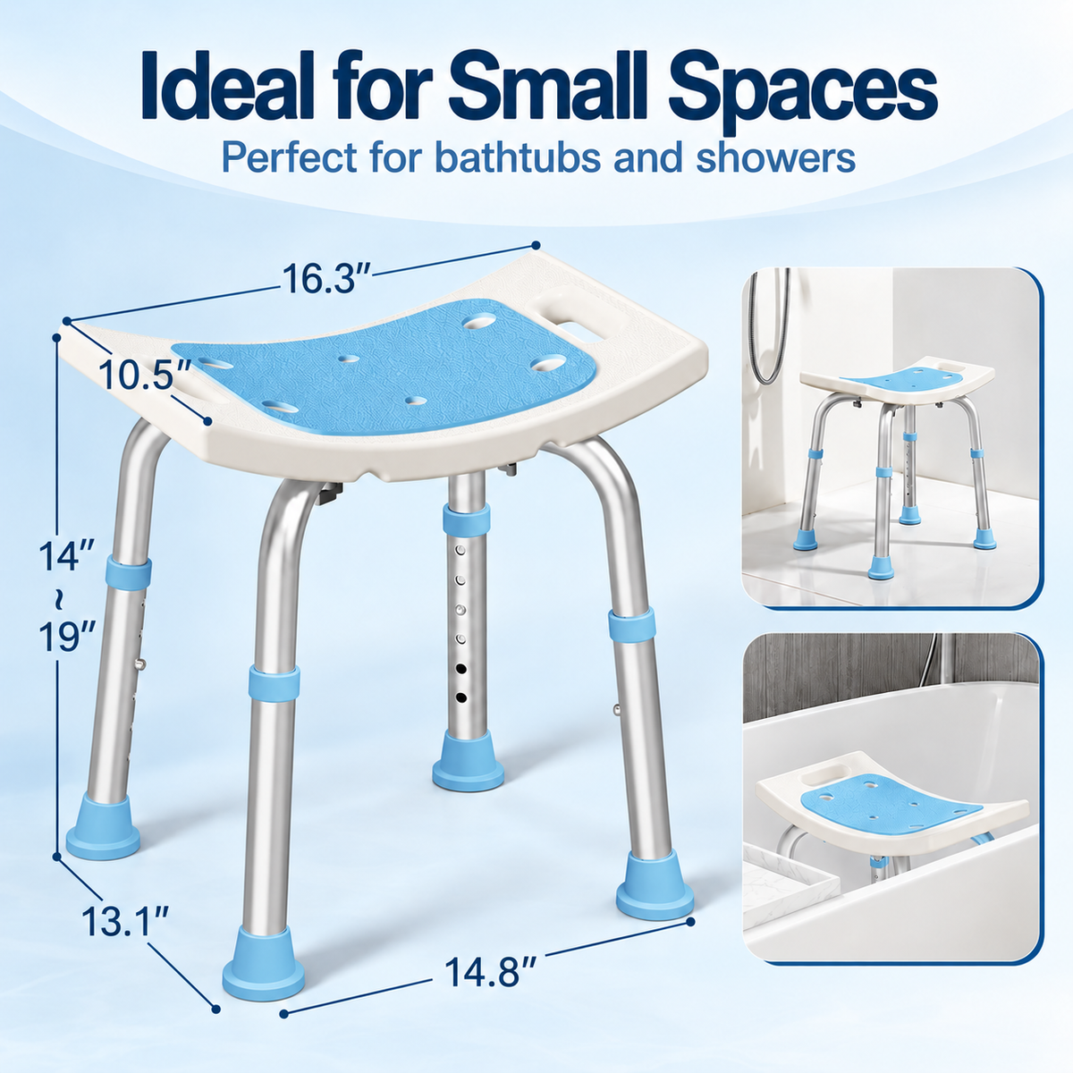 BS1 Lightweight Shower Stool #Color_Blue