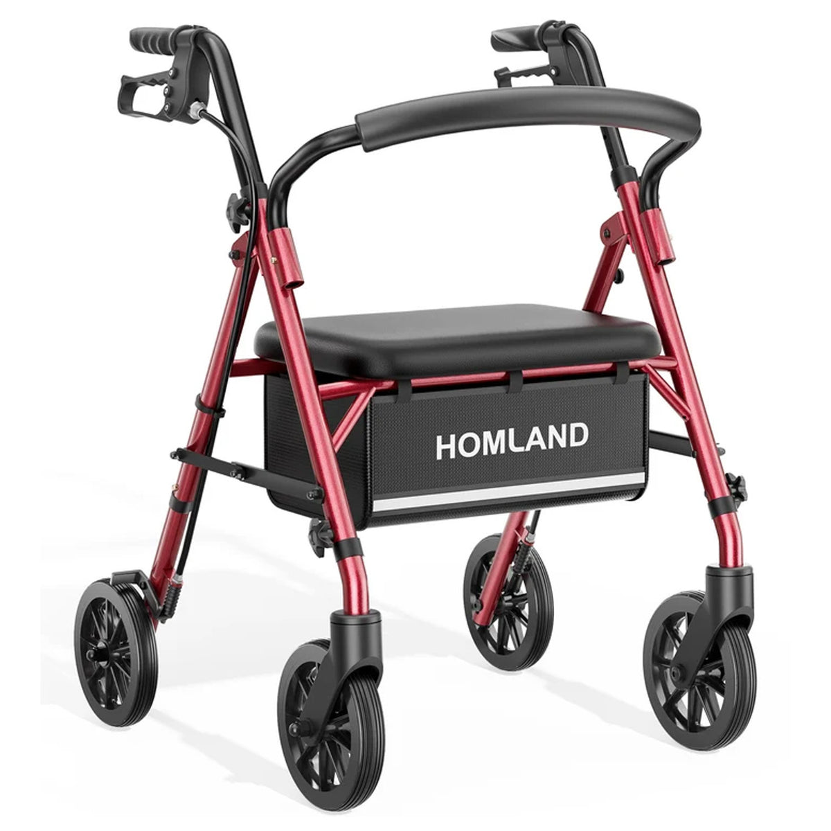R16 Classic Rollator Walker with Seat #Color_Red