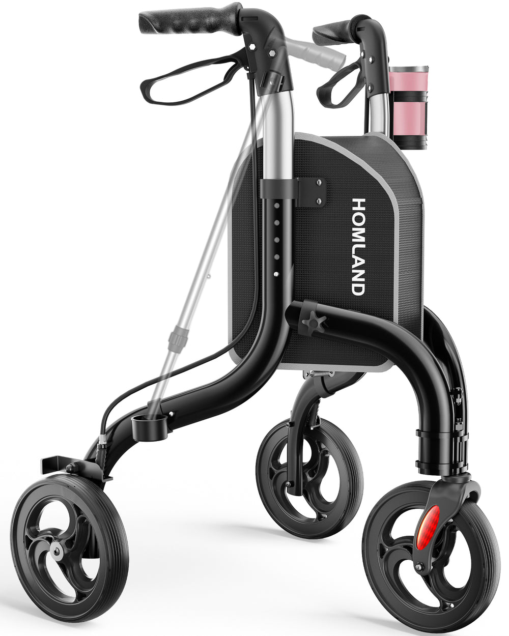 HOMLAND RW310 black lightweight three-wheel rollator
