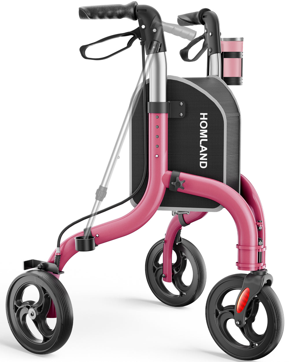 HOMLAND RW310 red lightweight three-wheel rollator