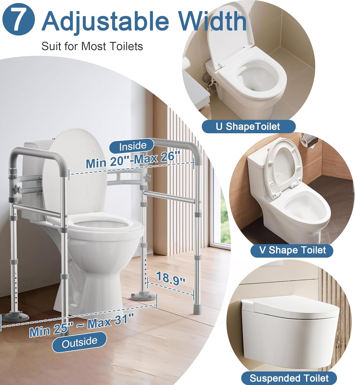 T8  Toilet Safety Rails for Seniors