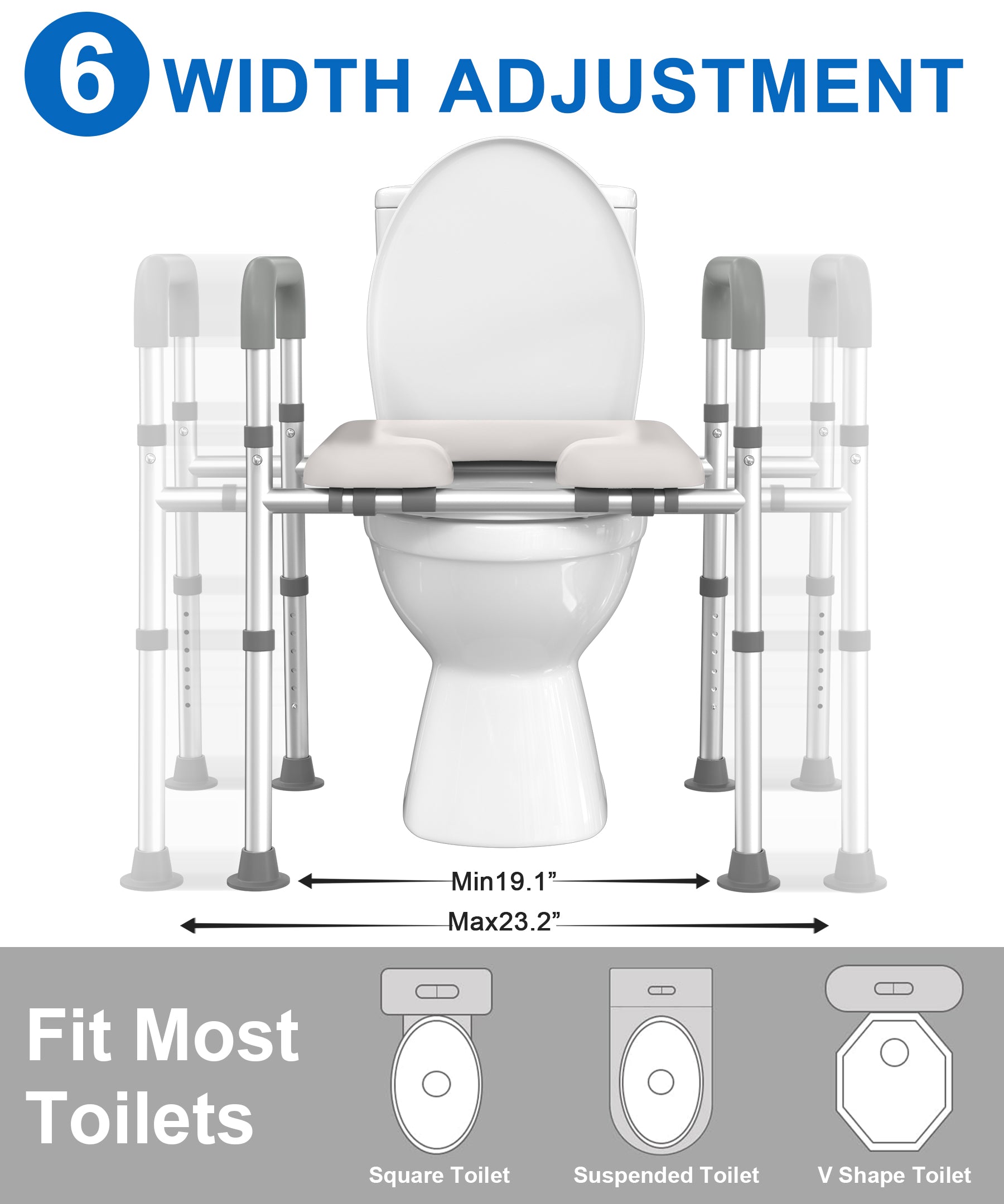 TRB10  Raised Toilet Seat with Handles