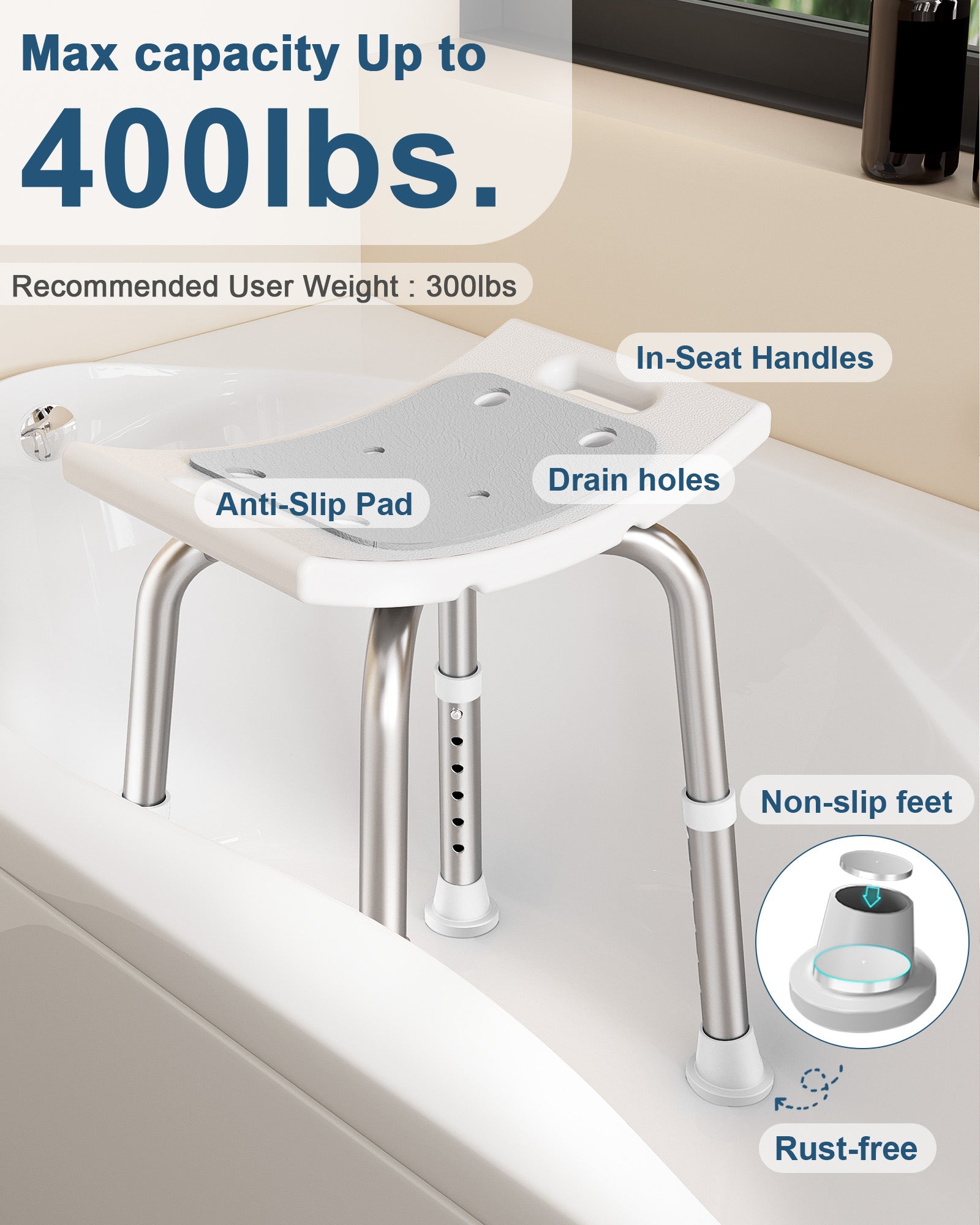 BS1  Shower Chair for Inside Shower