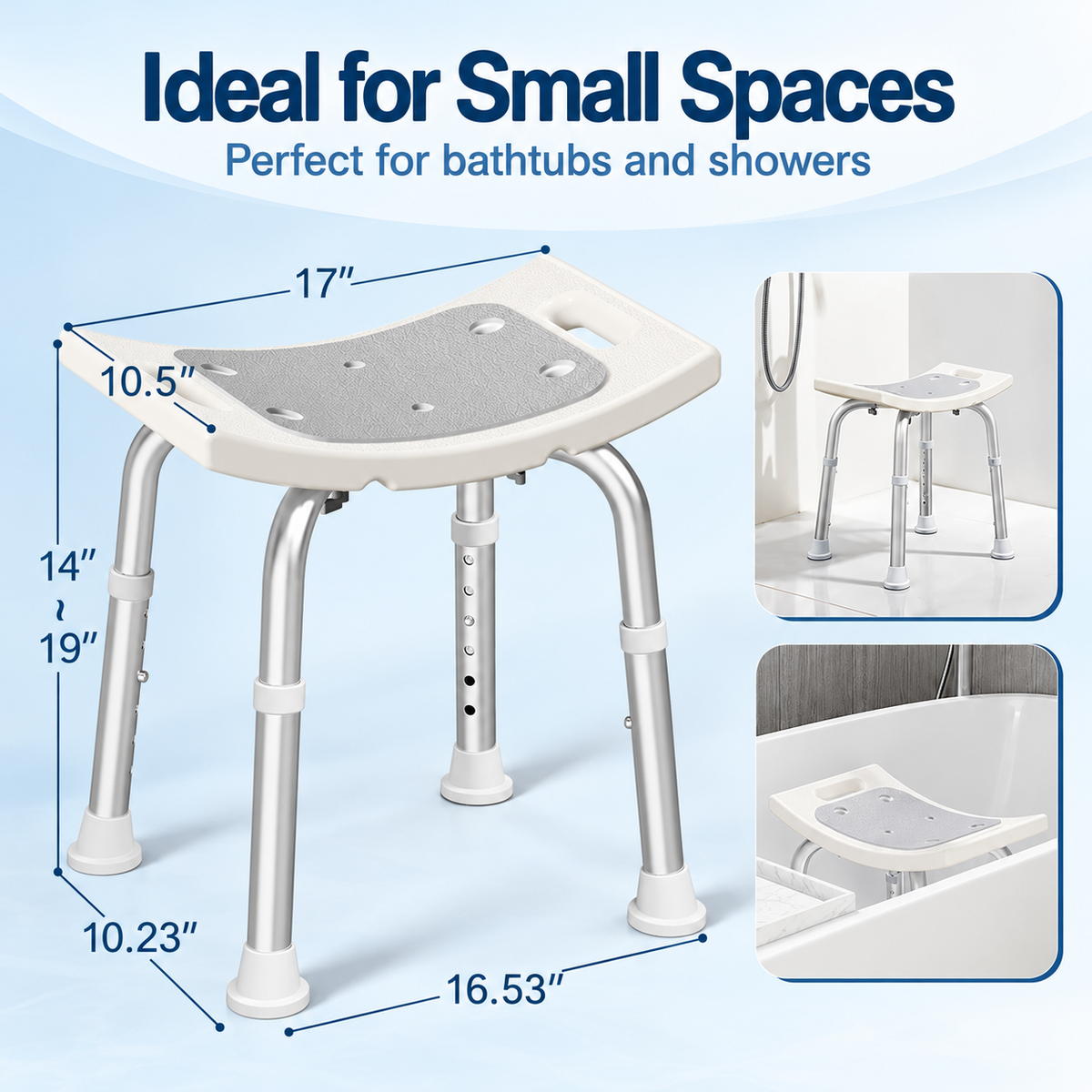 BS1 Lightweight Shower Stool #Color_Gray