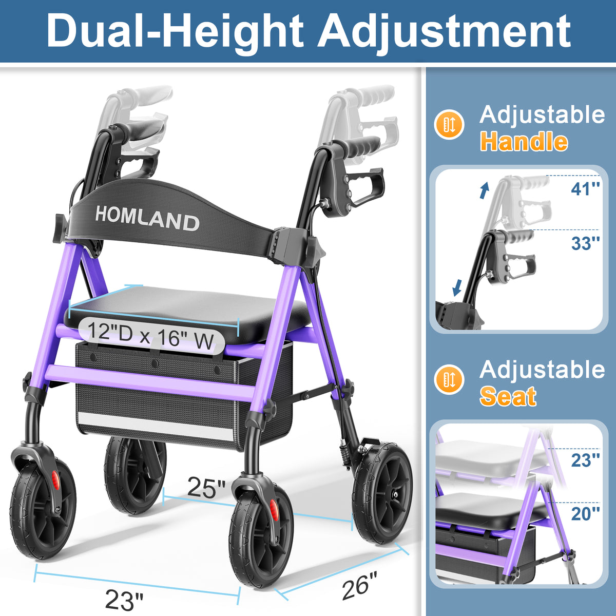 R11 Lightweight Rollator Walker with Seat