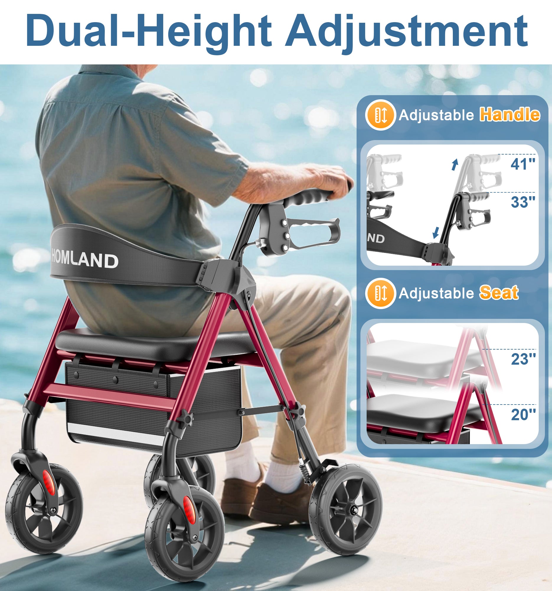 R11 	Rollator Walkers for Seniors with Seat