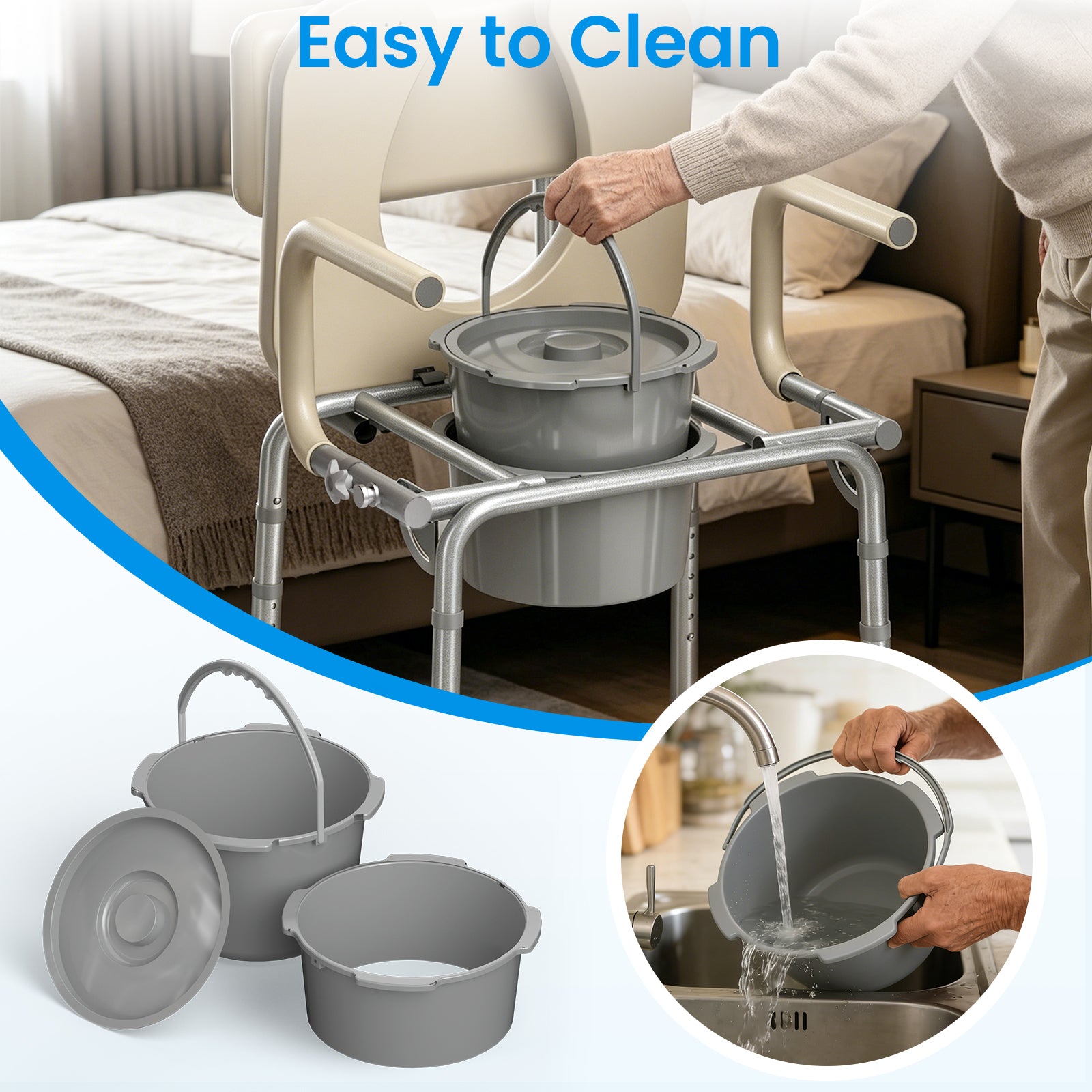 C12  HOMLAND Drop Arm Bedside Commode