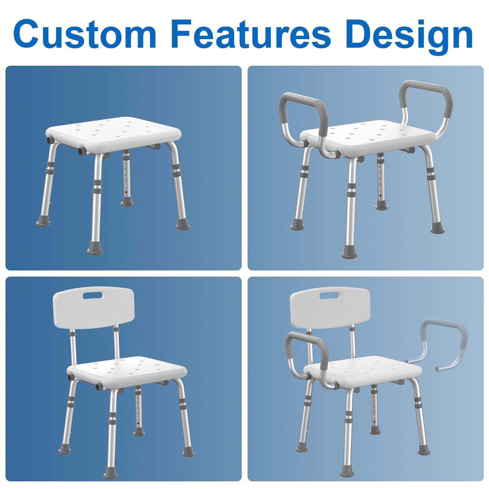 SHC20  Shower Chair for Inside Shower with Arms and Back