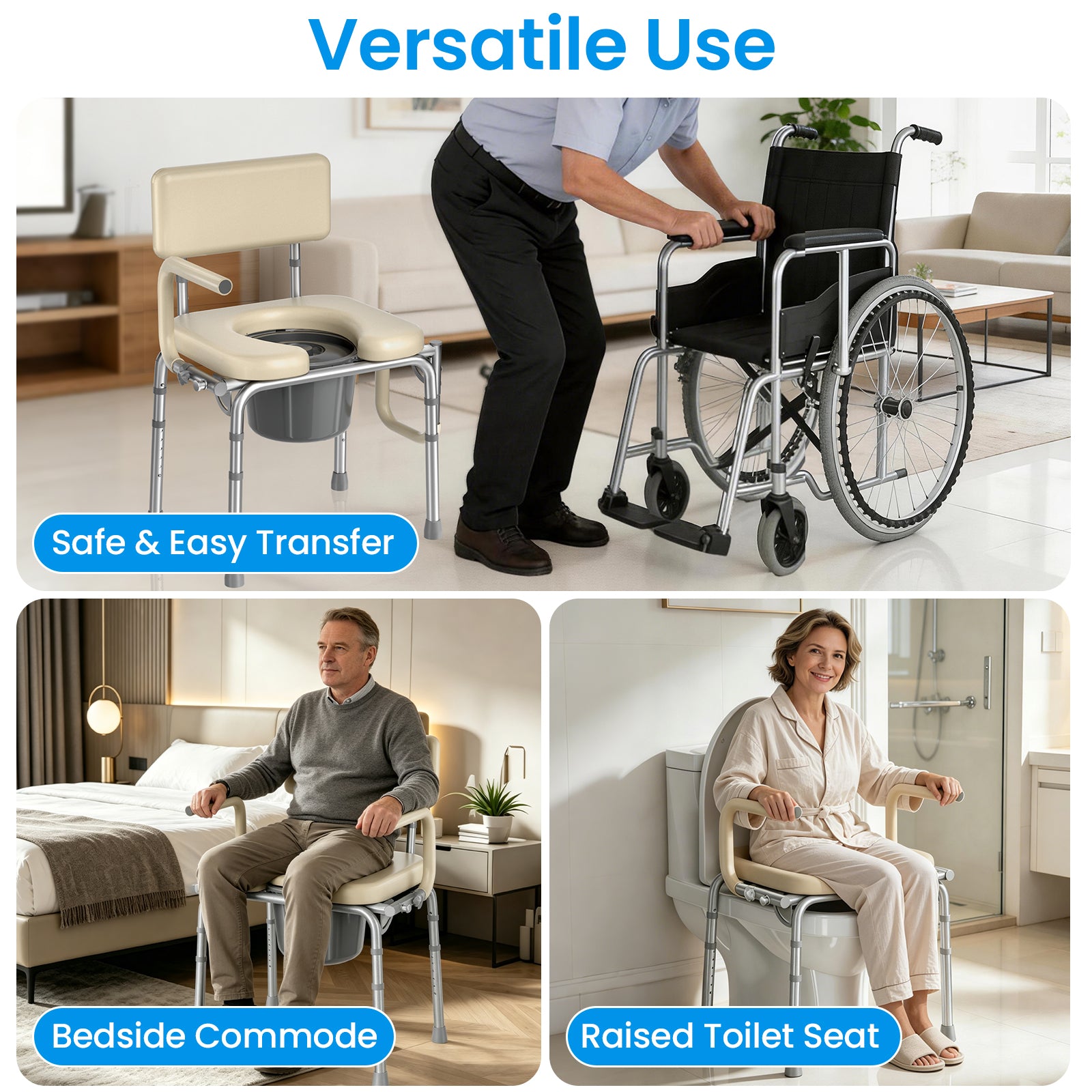 C12  HOMLAND Drop Arm Bedside Commode