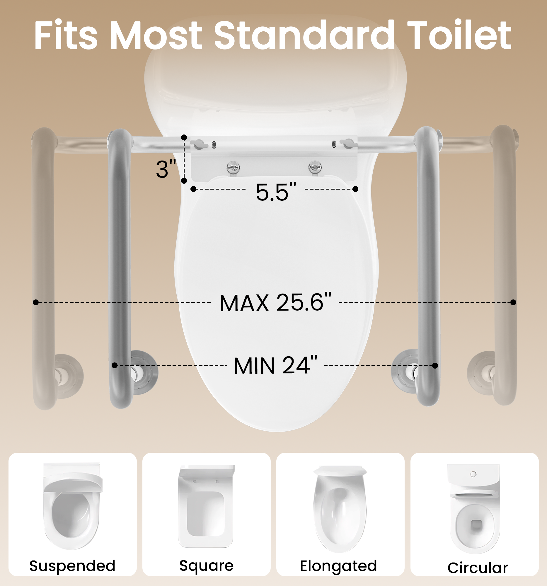 T6  Toilet Safety Rail for Seniors