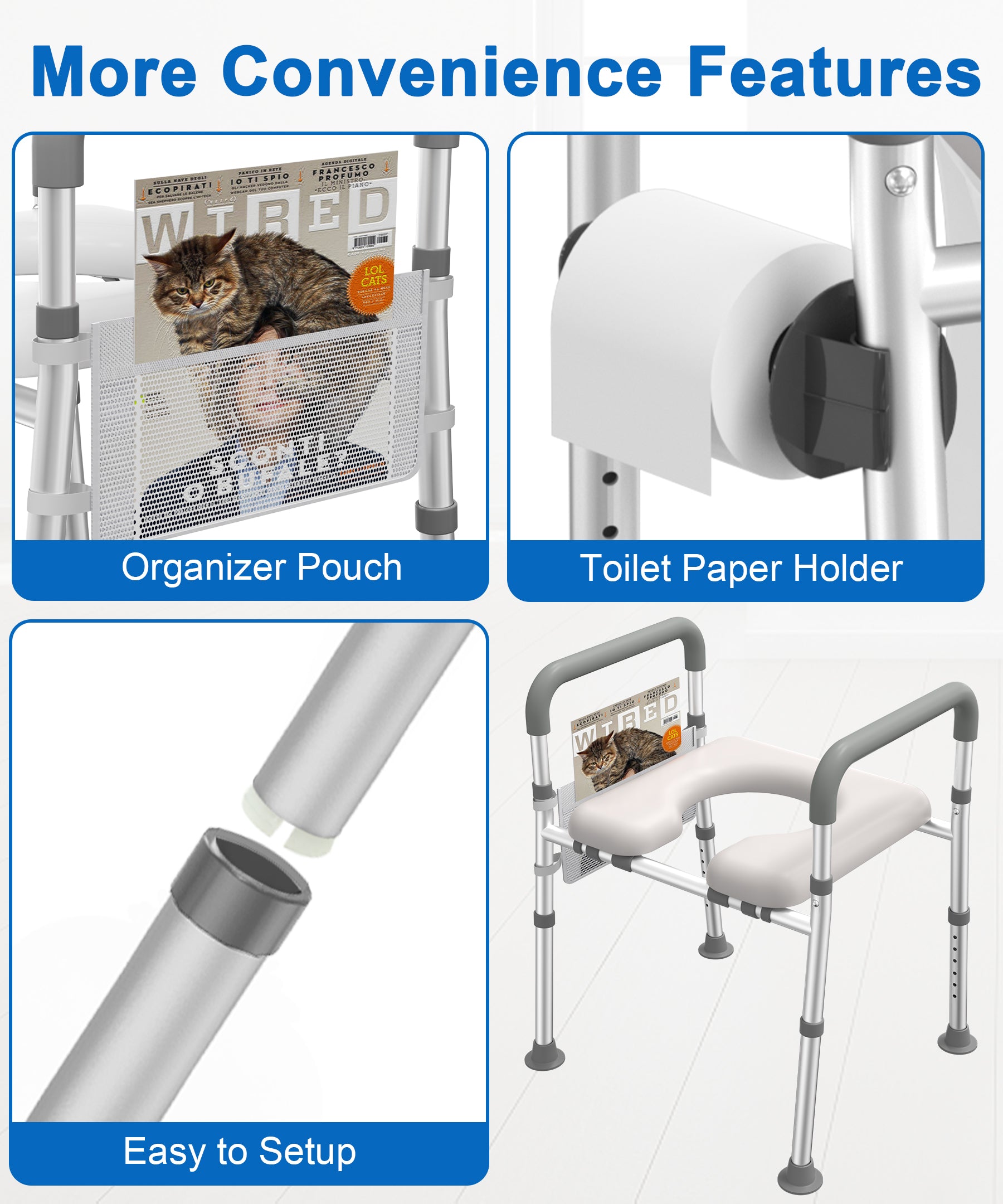 TRB10  Raised Toilet Seat with Handles