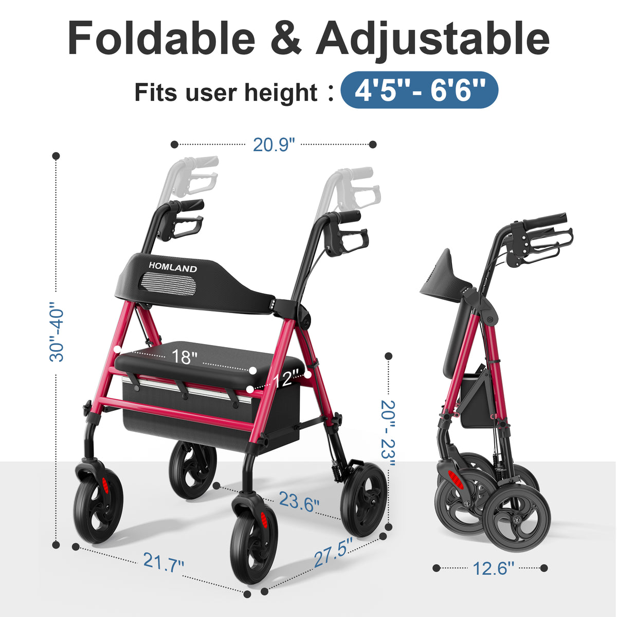 R2 Essential Rollator Walker with Seat