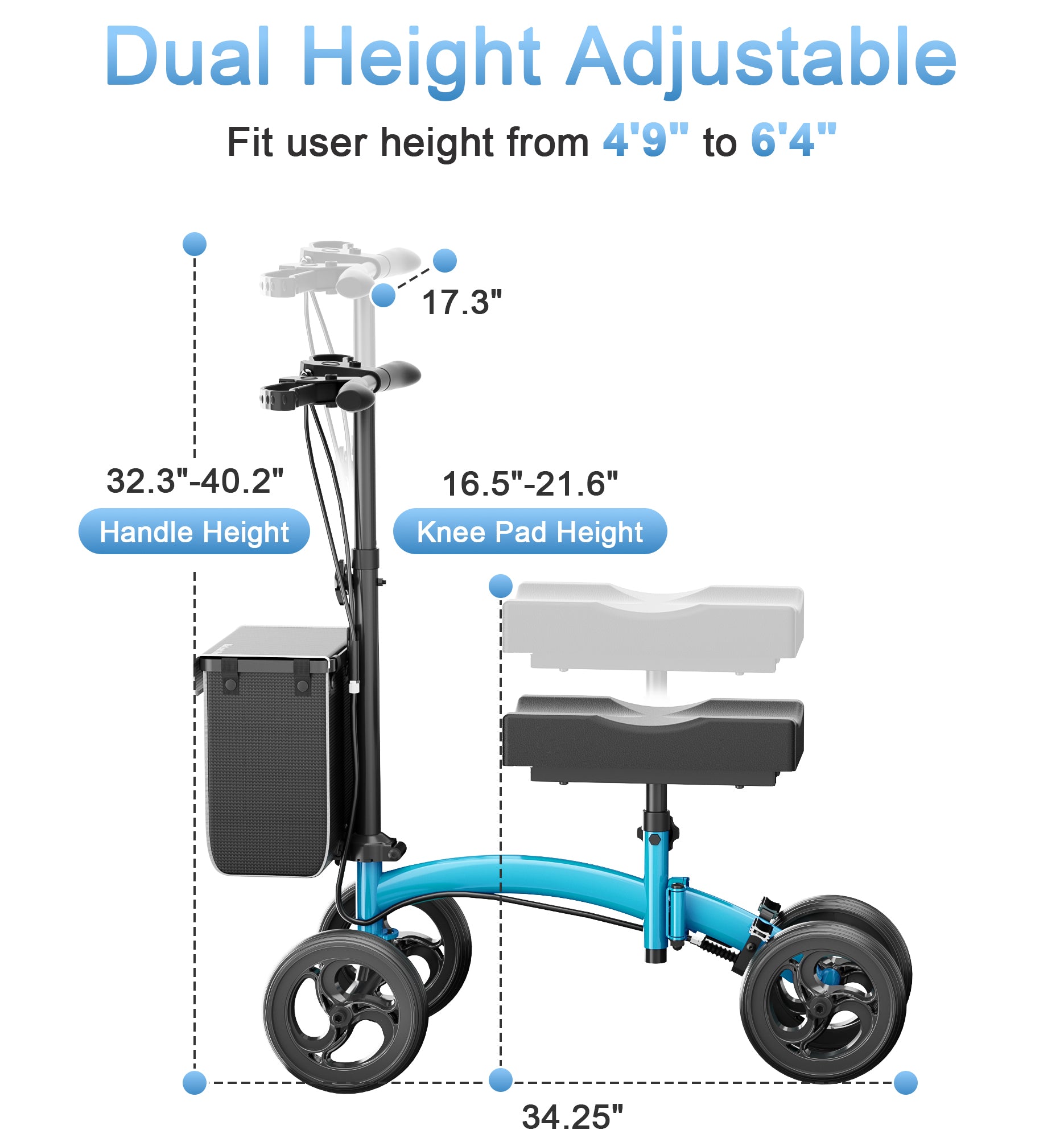 R17  Knee Scooter for Foot Injuries Ankle Surgery