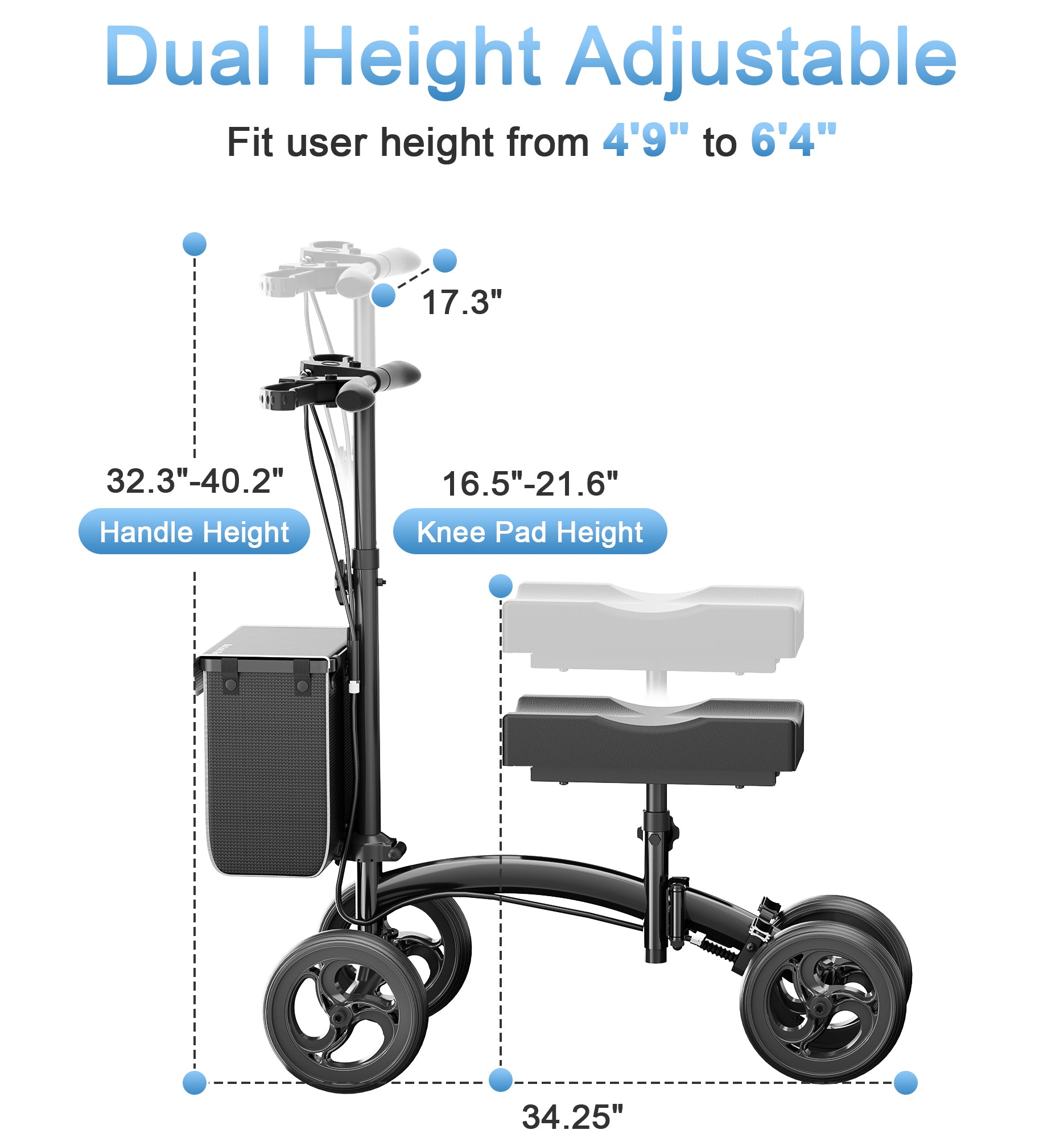 R17  Knee Scooter for Foot Injuries Ankle Surgery
