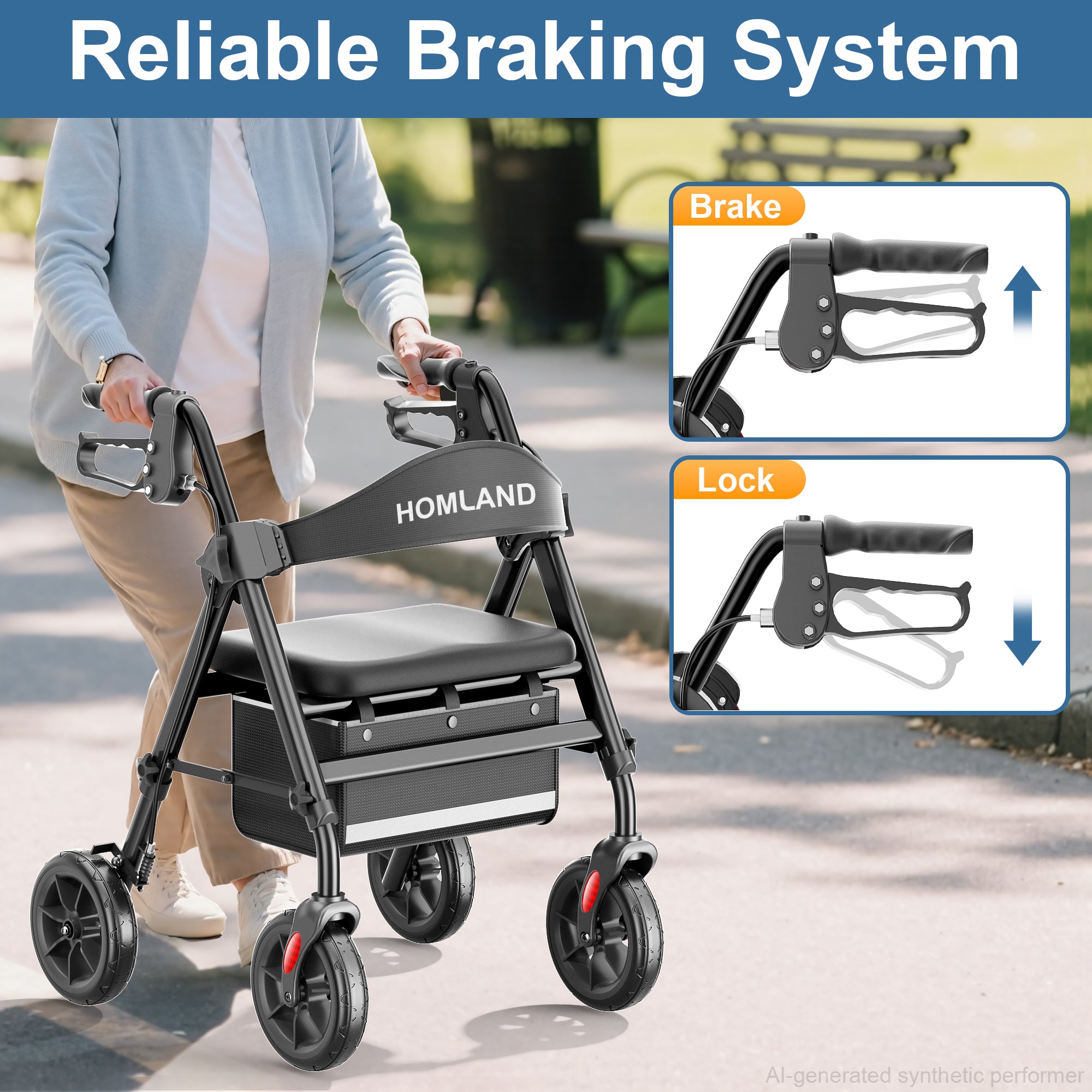 R11 Lightweight Rollator Walker with Seat