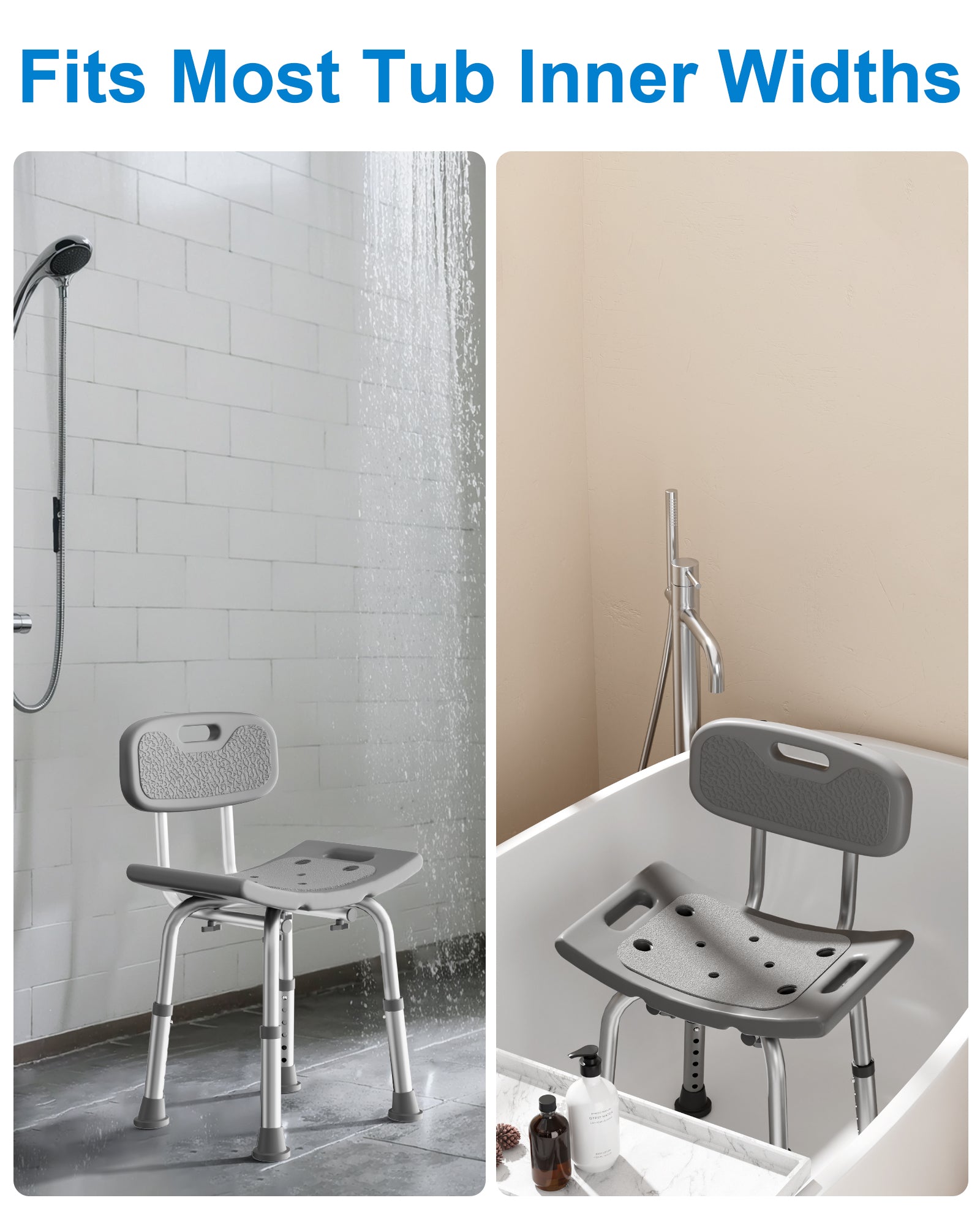SHC10  Shower Chair for Inside Shower with Removable Back