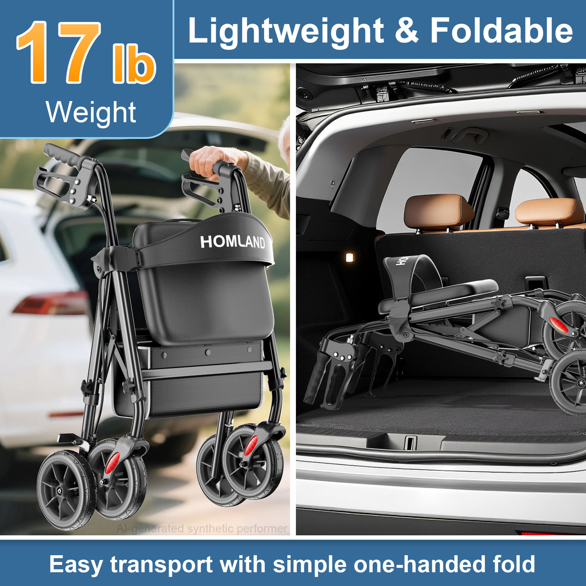 R11 Lightweight Rollator Walker with Seat