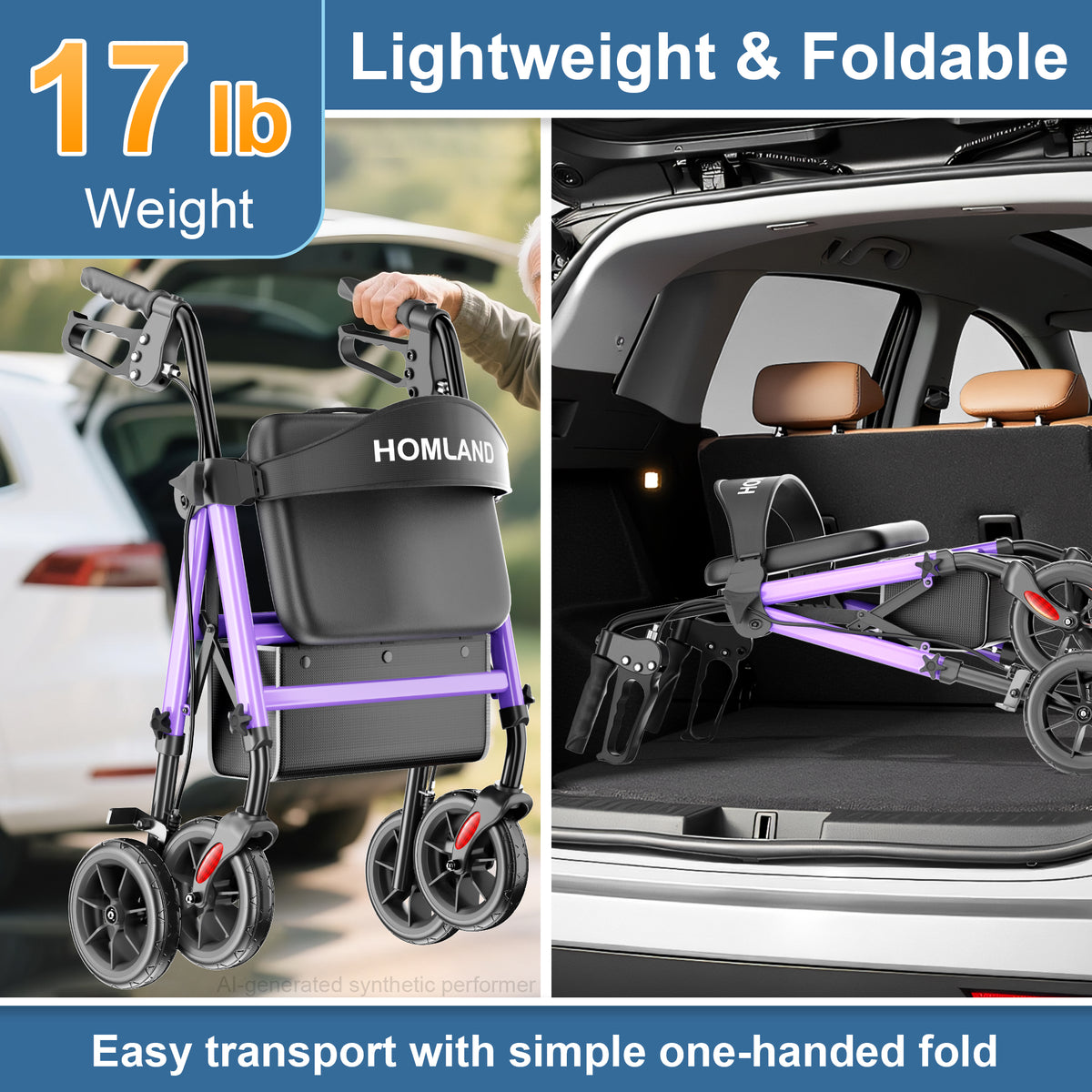 R11 Lightweight Rollator Walker with Seat