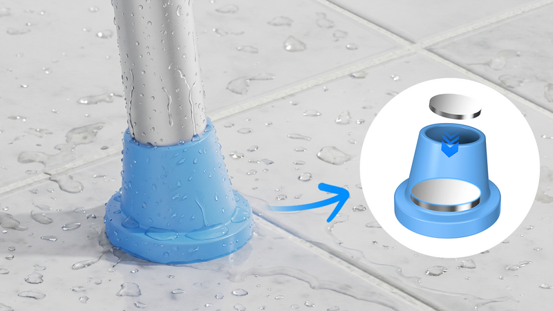 Bionic Suction Base. Grips Wet Surfaces.