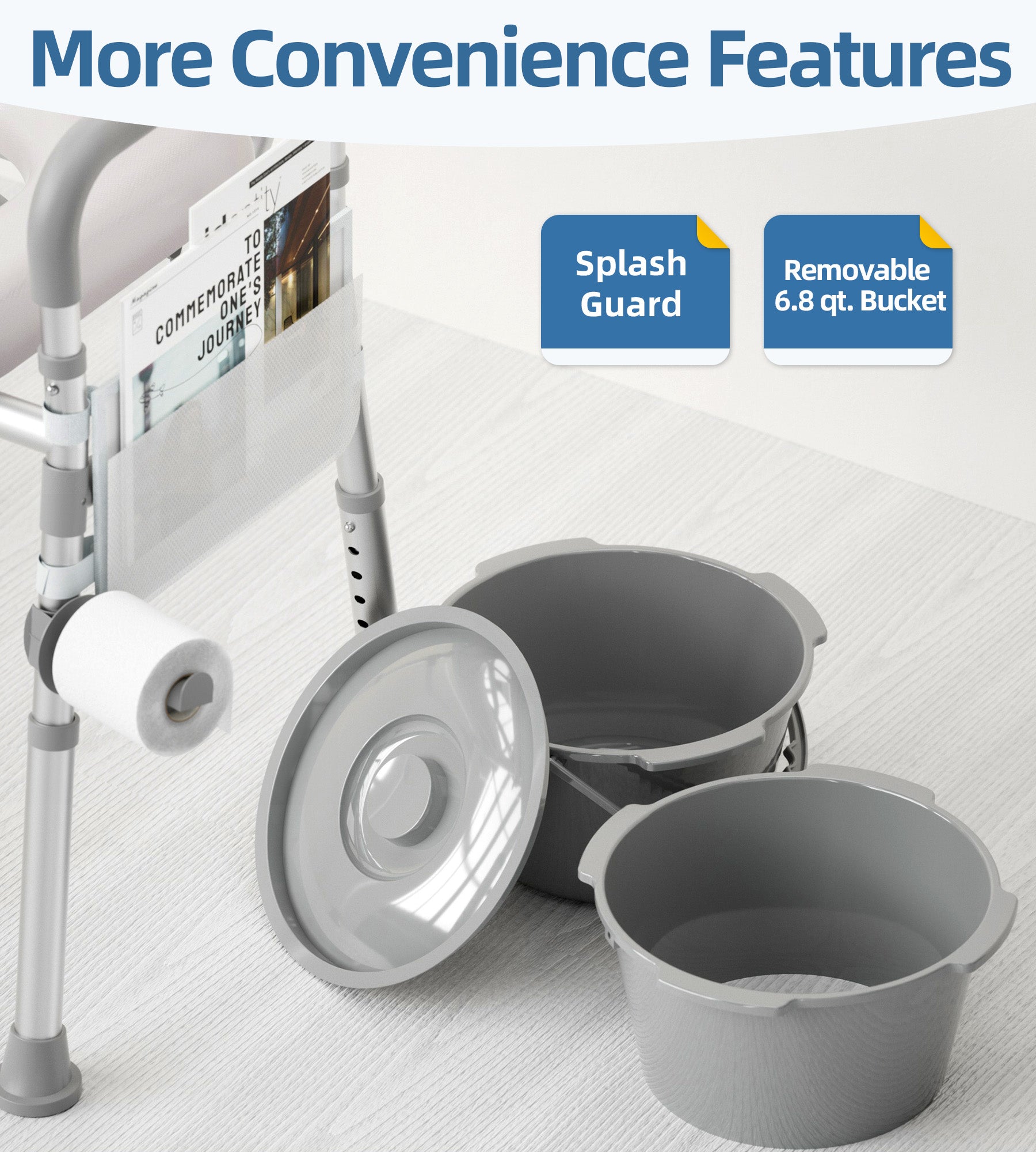 C9   Bedside Commode with Padded Seat and Backrest