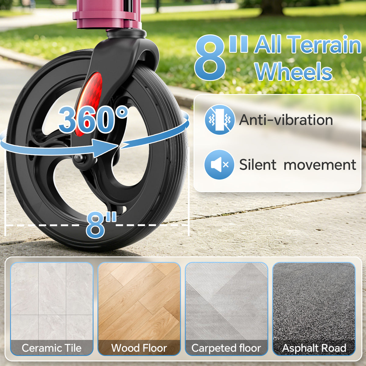 RW310 Ultra Lightweight 3-Wheel Rollator #Color_Red