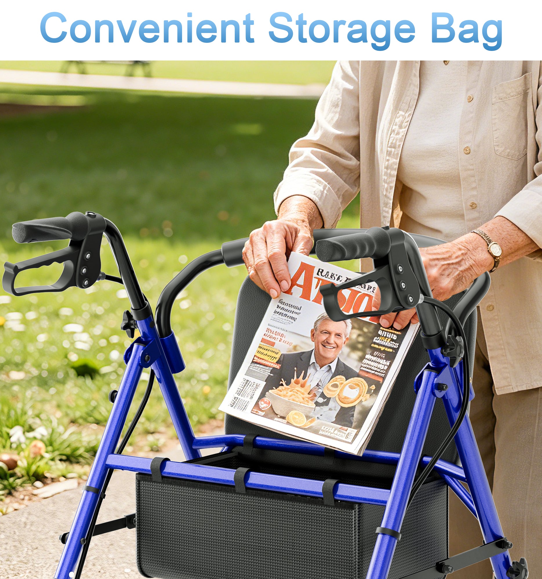 R16 Lightweight & Foldable Rollator Walkers for Seniors