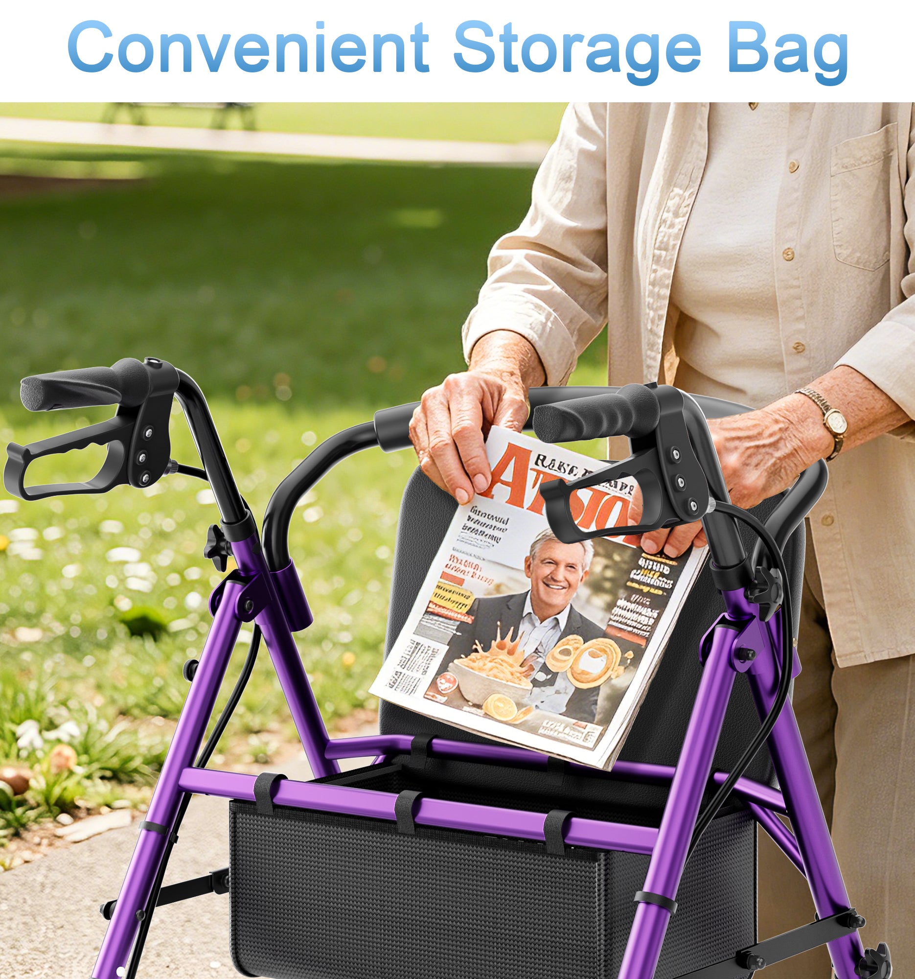 R16 Lightweight & Foldable Rollator Walkers for Seniors