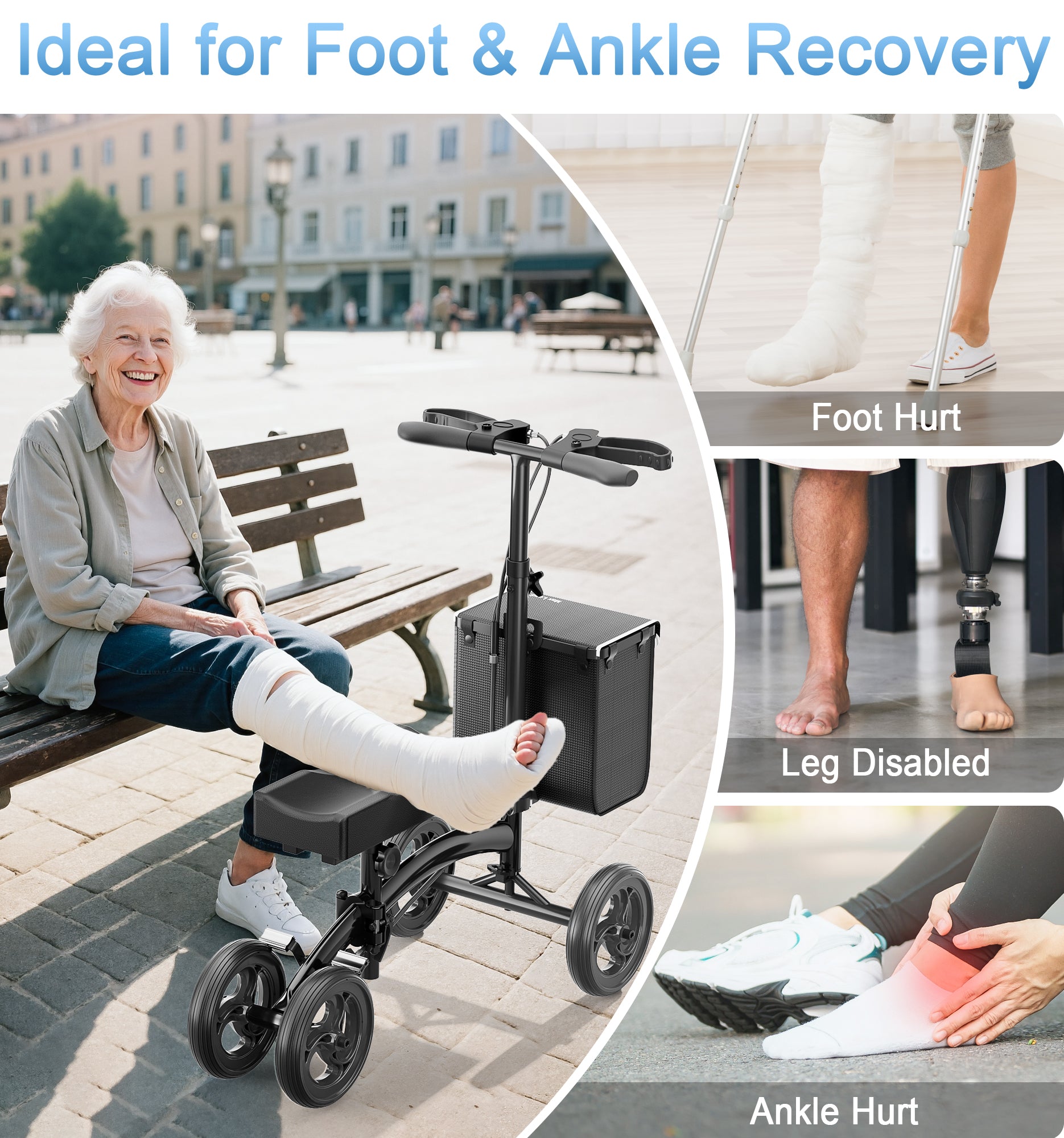 R17  Knee Scooter for Foot Injuries Ankle Surgery