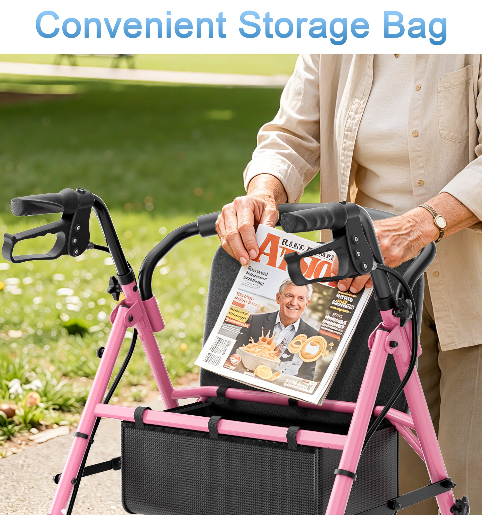 R16 Lightweight & Foldable Rollator Walkers for Seniors