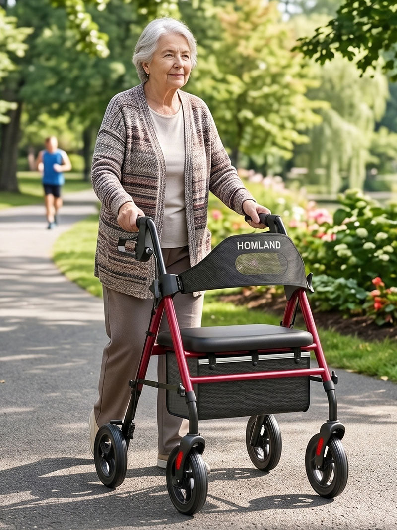 HOMLAND R2 foldable rolling walker designed for confident senior mobility and independence