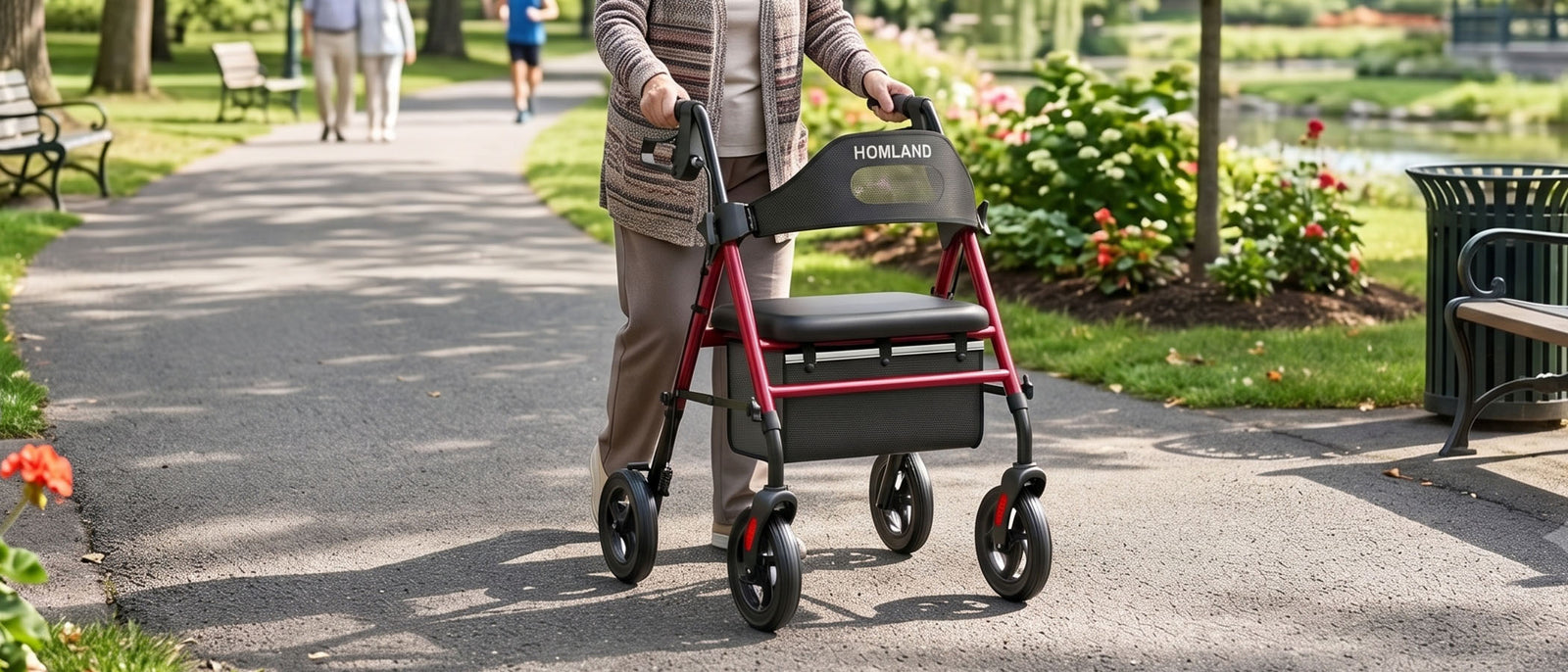 HOMLAND R2 foldable rolling walker designed for confident senior mobility and independence